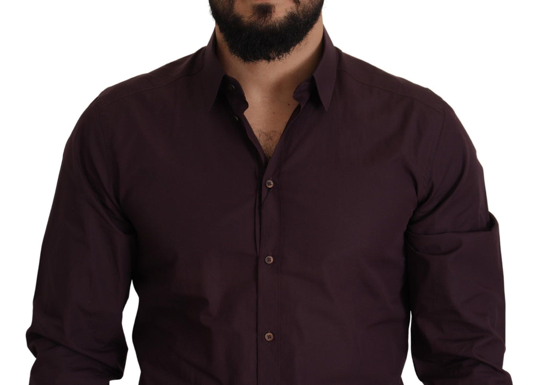 Dolce & Gabbana Purple Cotton GOLD Slim Fit Dress Shirt - Whispers Of Wisdom Clothing