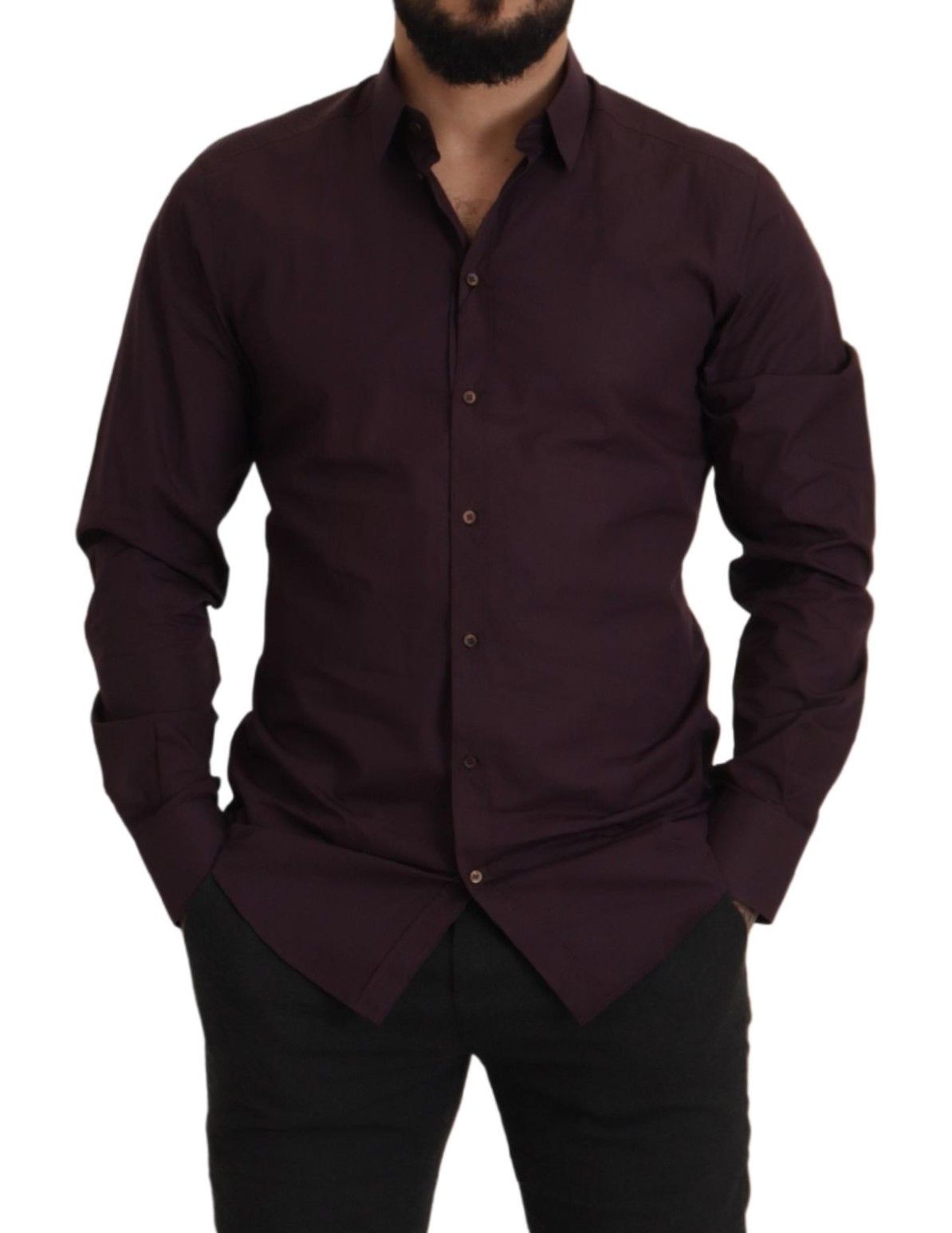 Dolce & Gabbana Purple Cotton GOLD Slim Fit Dress Shirt - Whispers Of Wisdom Clothing