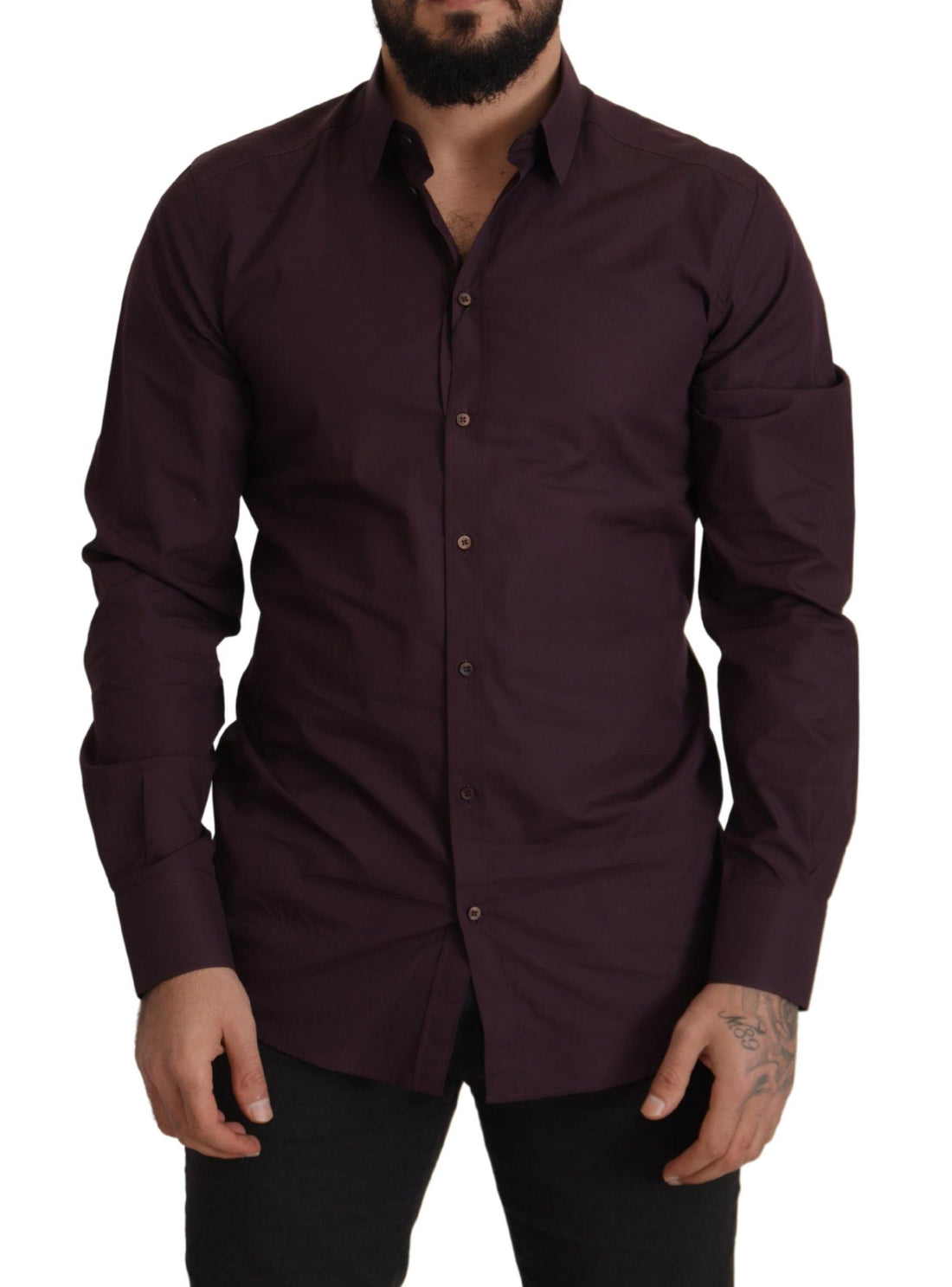 Dolce & Gabbana Purple Cotton GOLD Slim Fit Dress Shirt - Whispers Of Wisdom Clothing