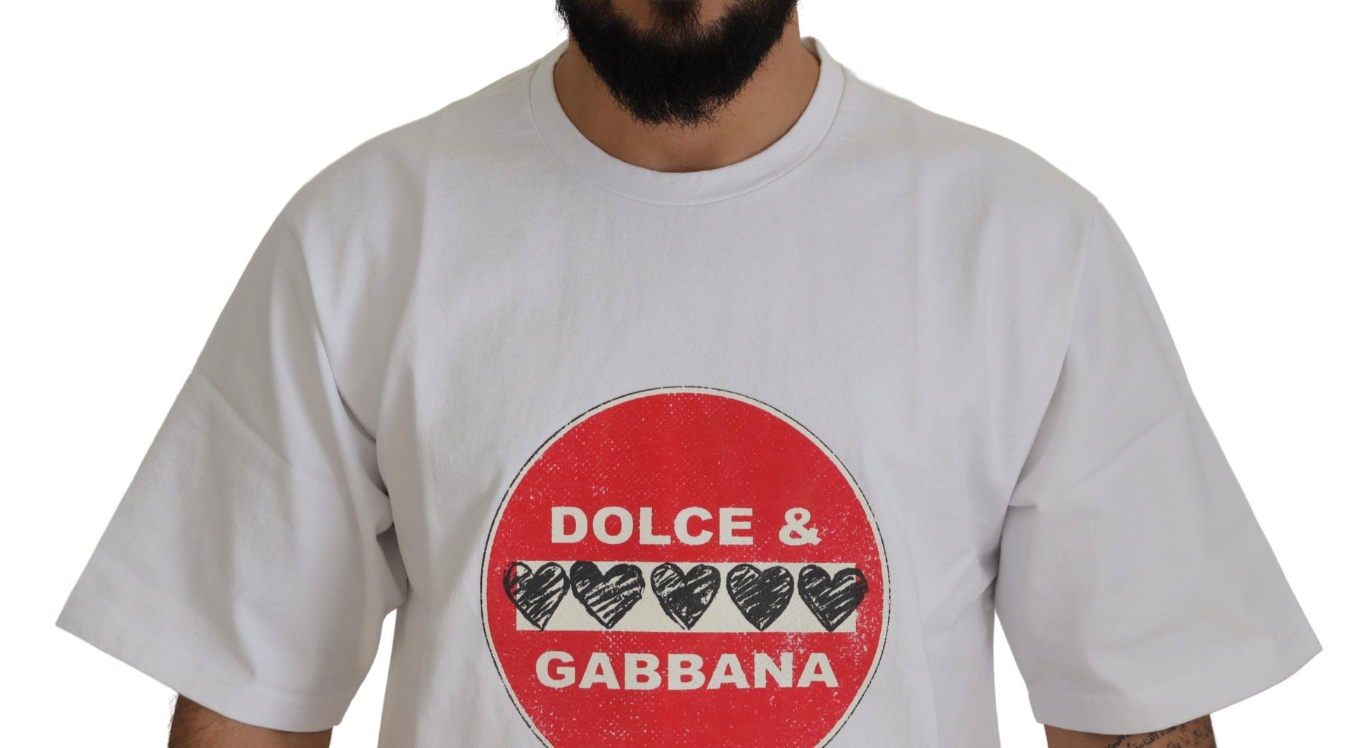 Dolce & Gabbana White Amor Heart Cotton Crewneck T-shirt - Whispers Of Wisdom Clothing