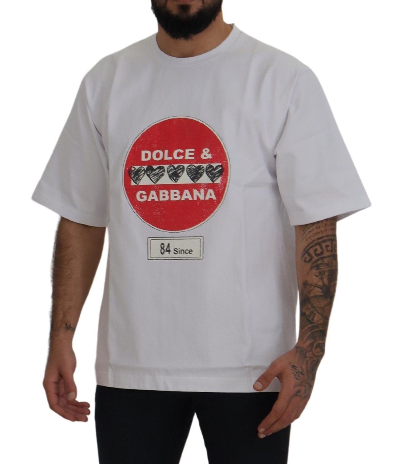 Dolce & Gabbana White Amor Heart Cotton Crewneck T-shirt - Whispers Of Wisdom Clothing