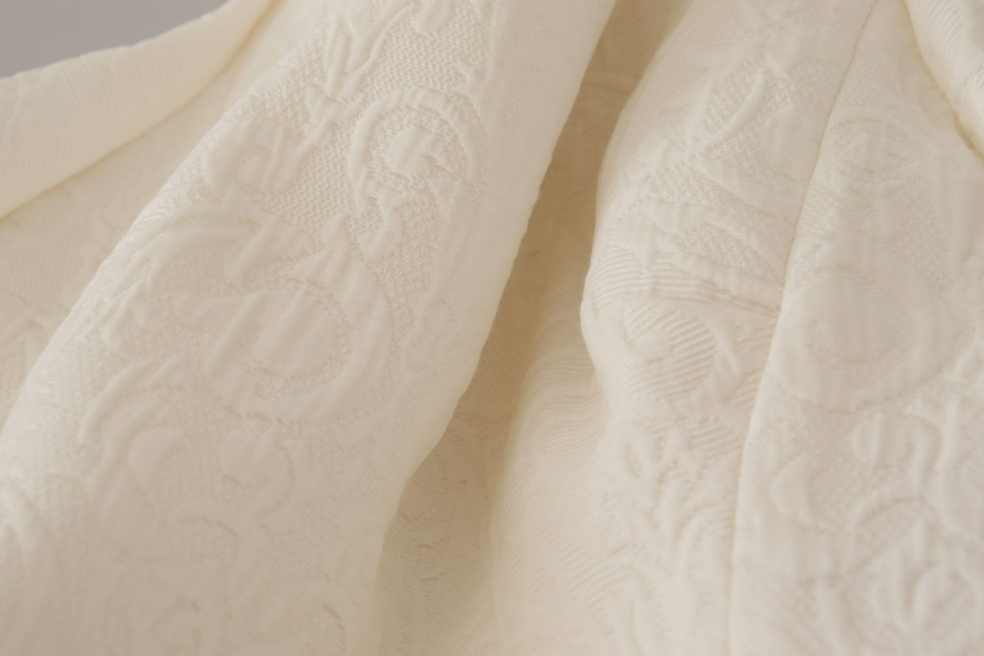 Dolce & Gabbana White Jaquard Midi Floral Sheath Brocade Dress - Whispers Of Wisdom Clothing
