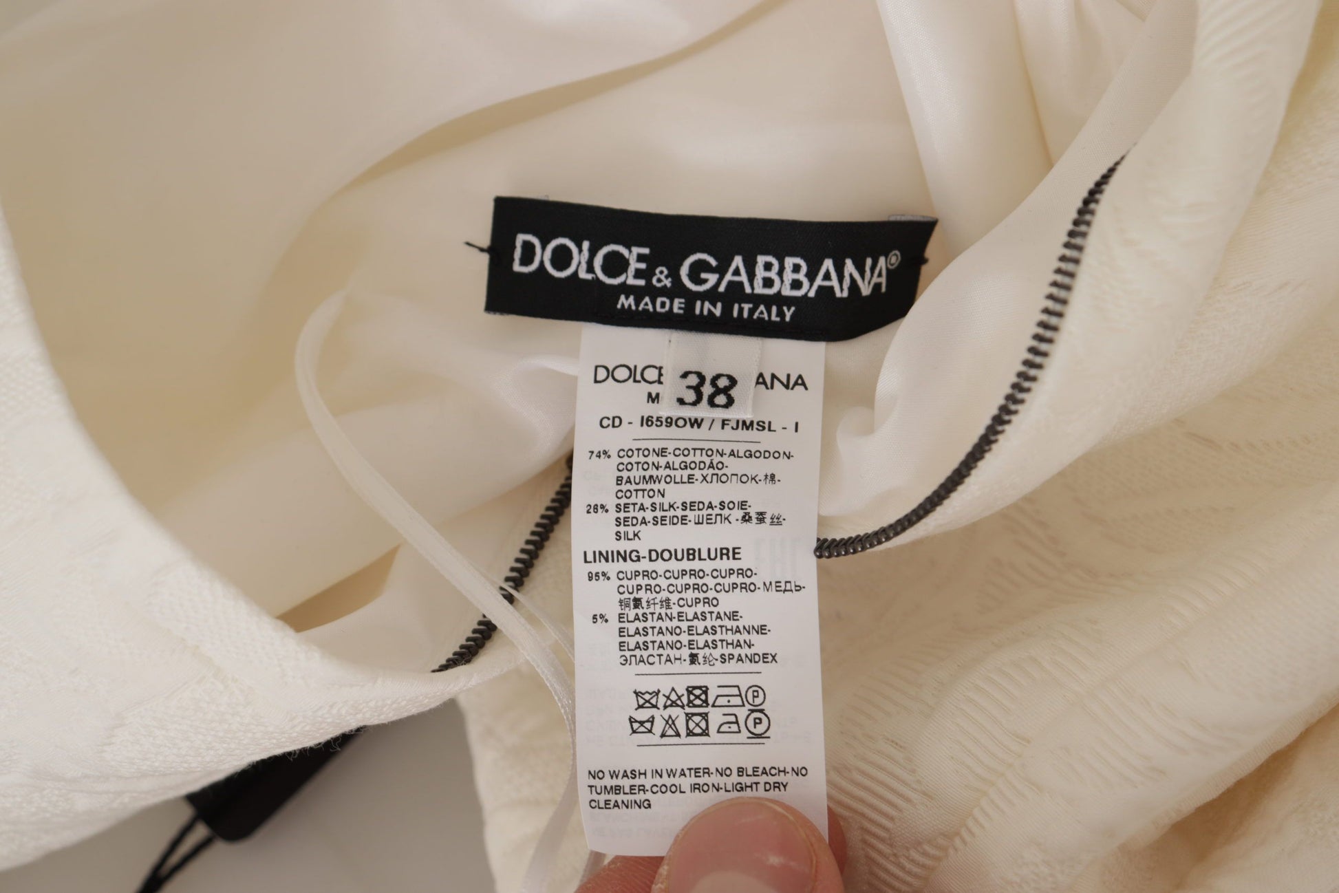 Dolce & Gabbana White Jaquard Midi Floral Sheath Brocade Dress - Whispers Of Wisdom Clothing