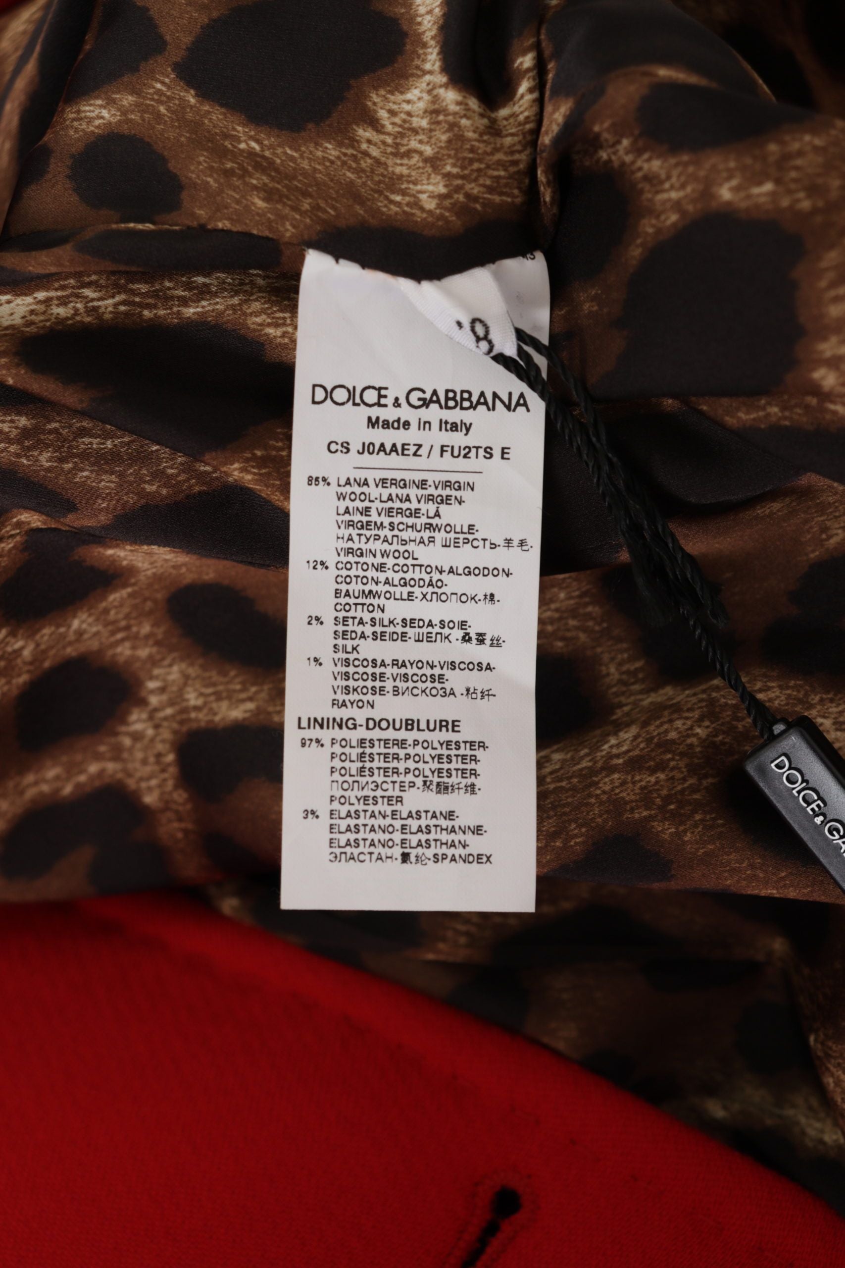 Dolce & Gabbana Red Leopard Wool Trenchcoat Jacket - Whispers Of Wisdom Clothing