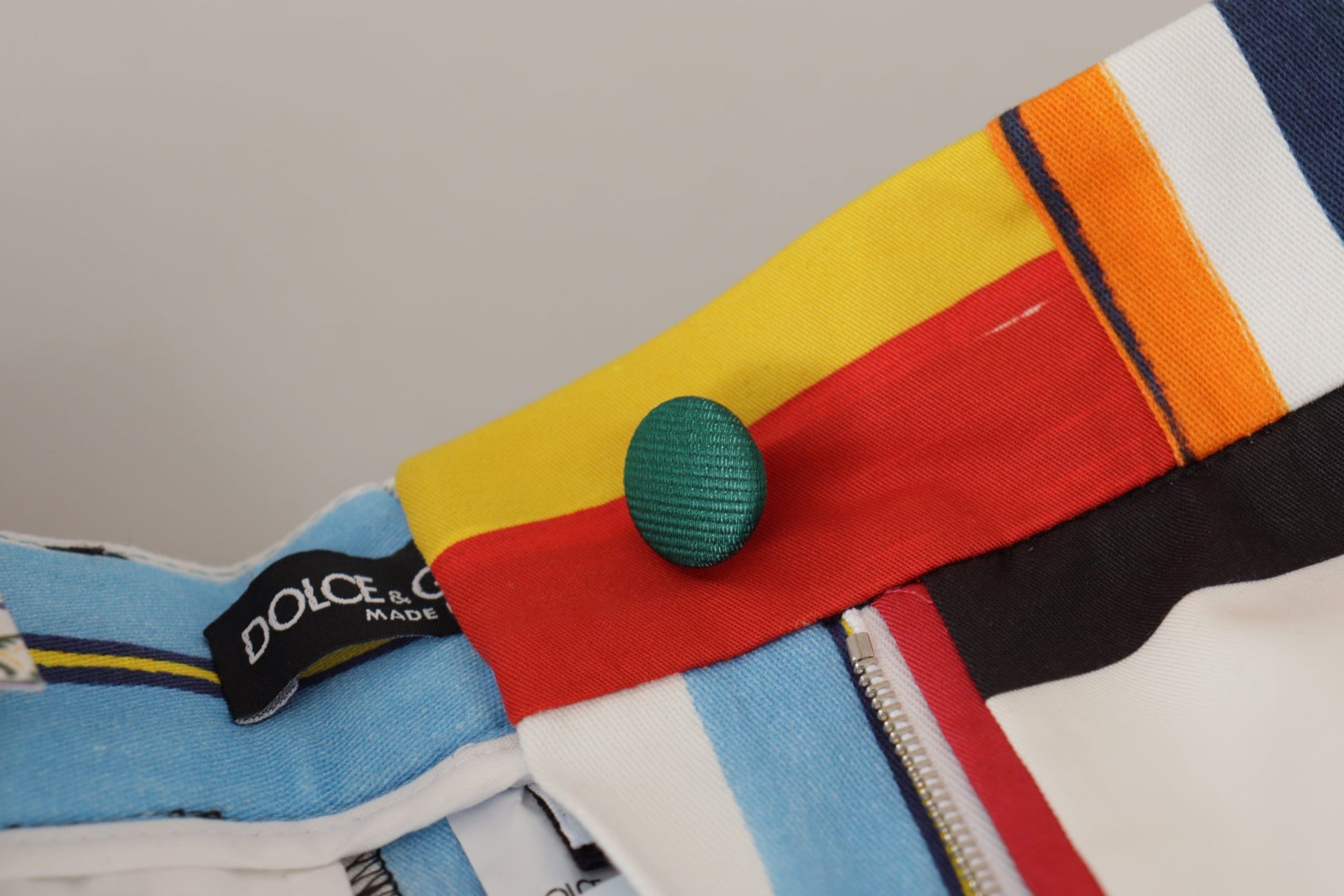 Dolce & Gabbana Multicolor Striped High Waist Cotton Pants - Whispers Of Wisdom Clothing