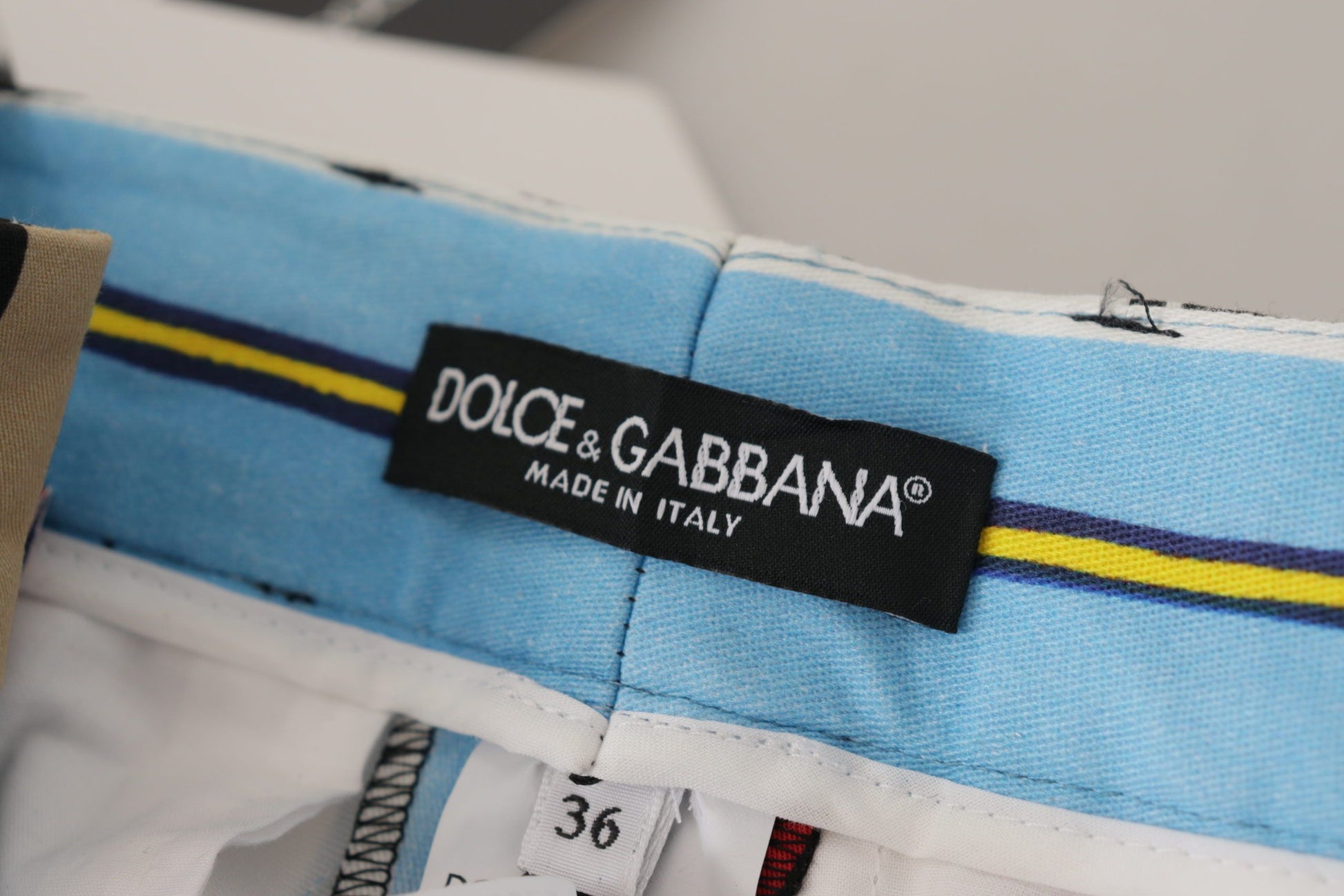 Dolce & Gabbana Multicolor Striped High Waist Cotton Pants - Whispers Of Wisdom Clothing