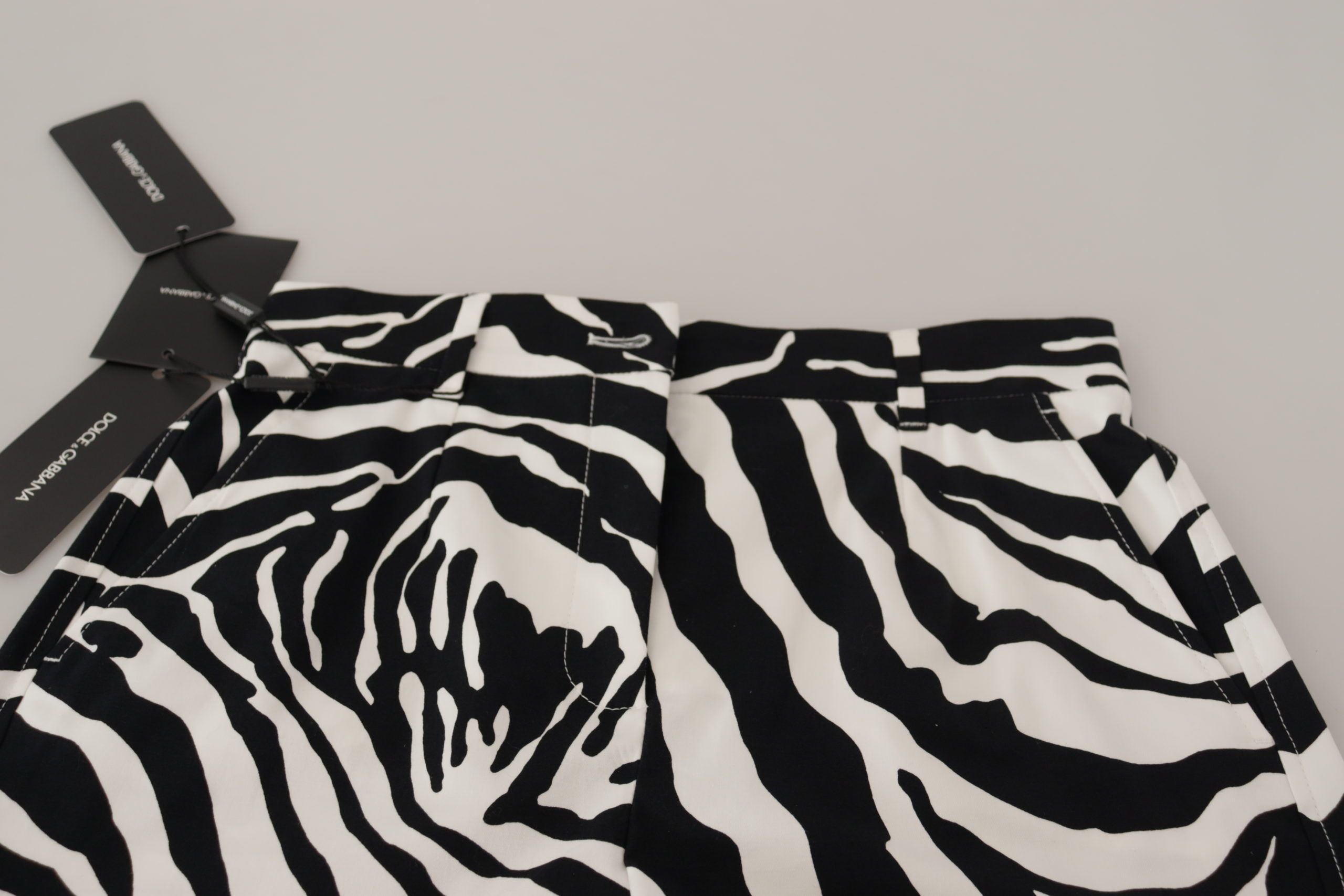 Dolce & Gabbana Black White Cotton Stretch Hot Pants Shorts - Whispers Of Wisdom Clothing
