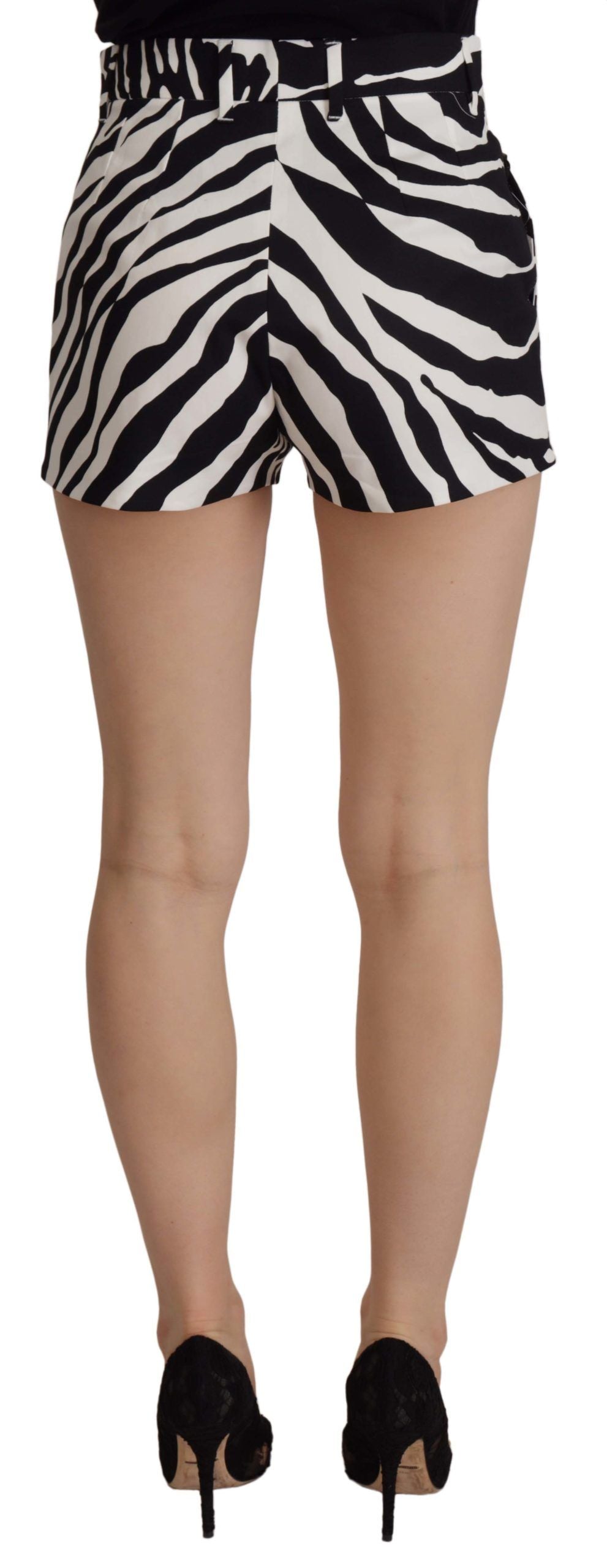 Dolce & Gabbana Black White Cotton Stretch Hot Pants Shorts - Whispers Of Wisdom Clothing