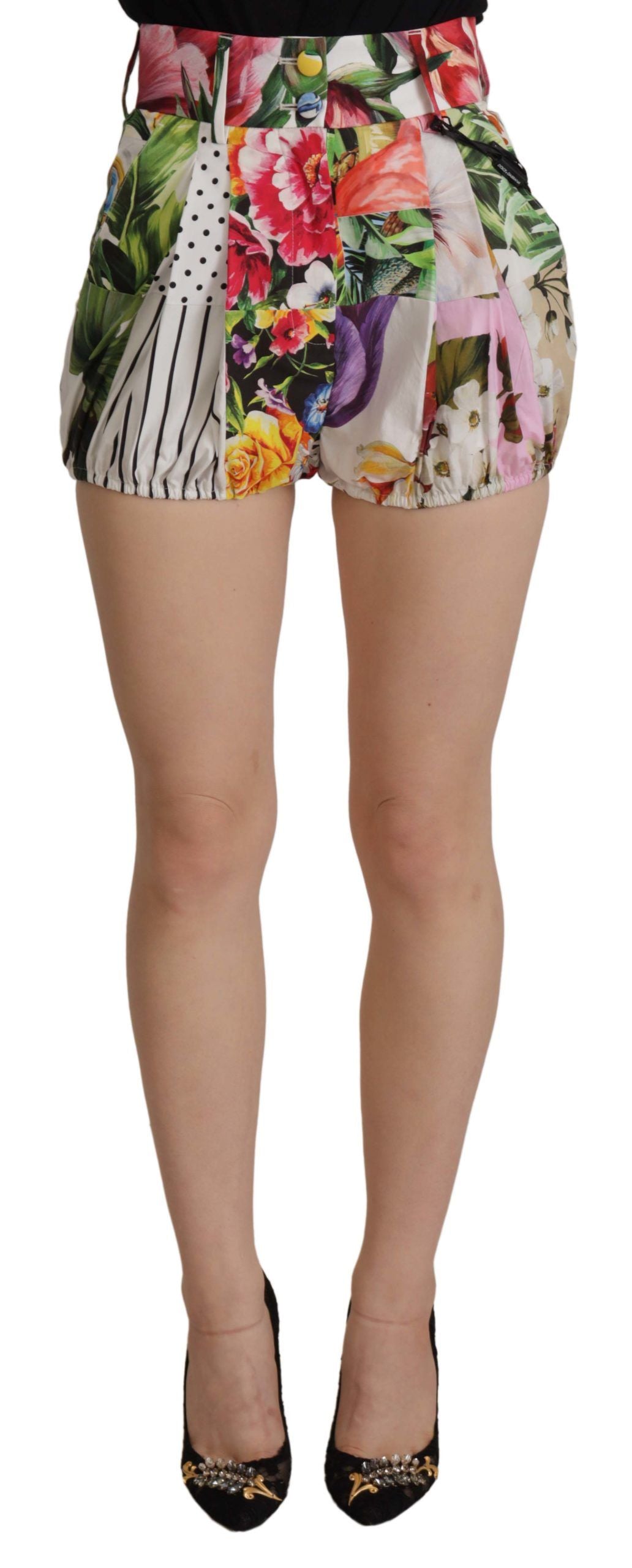 Dolce & Gabbana Multicolor High Waist Hot Pants Shorts - Whispers Of Wisdom Clothing