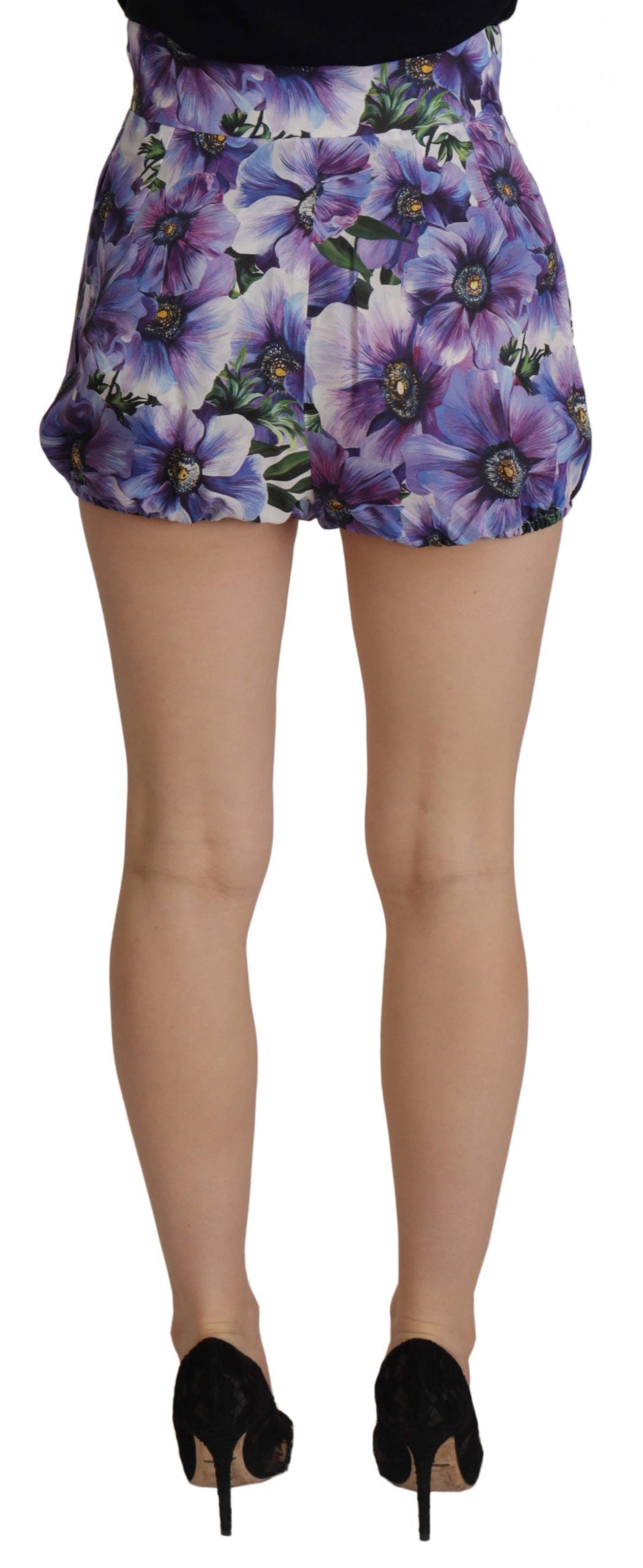 Dolce & Gabbana Purple Anemone High Waist Hot Pants Shorts - Whispers Of Wisdom Clothing