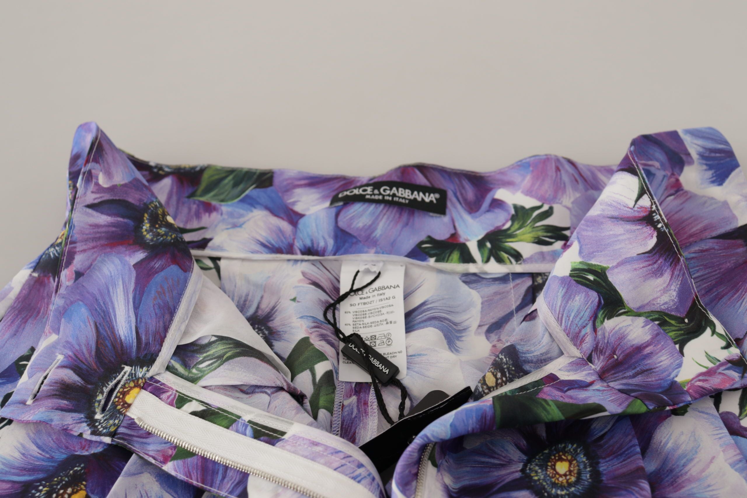 Dolce & Gabbana Purple Anemone High Waist Hot Pants Shorts - Whispers Of Wisdom Clothing