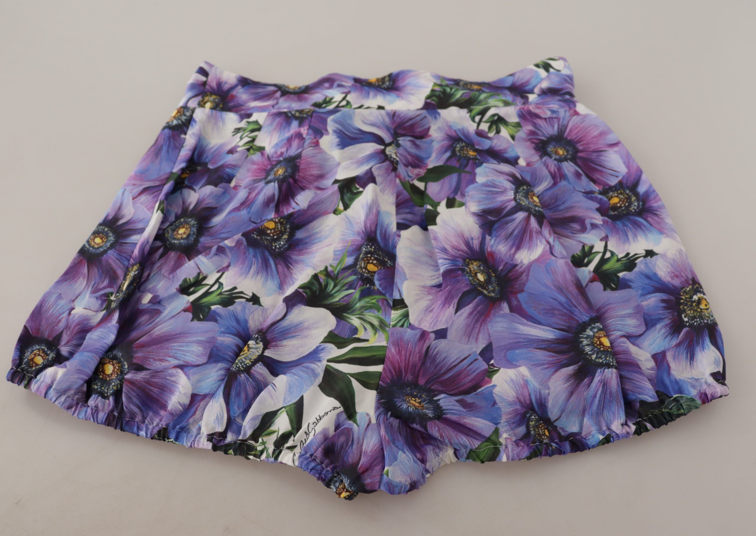 Dolce & Gabbana Purple Anemone High Waist Hot Pants Shorts - Whispers Of Wisdom Clothing