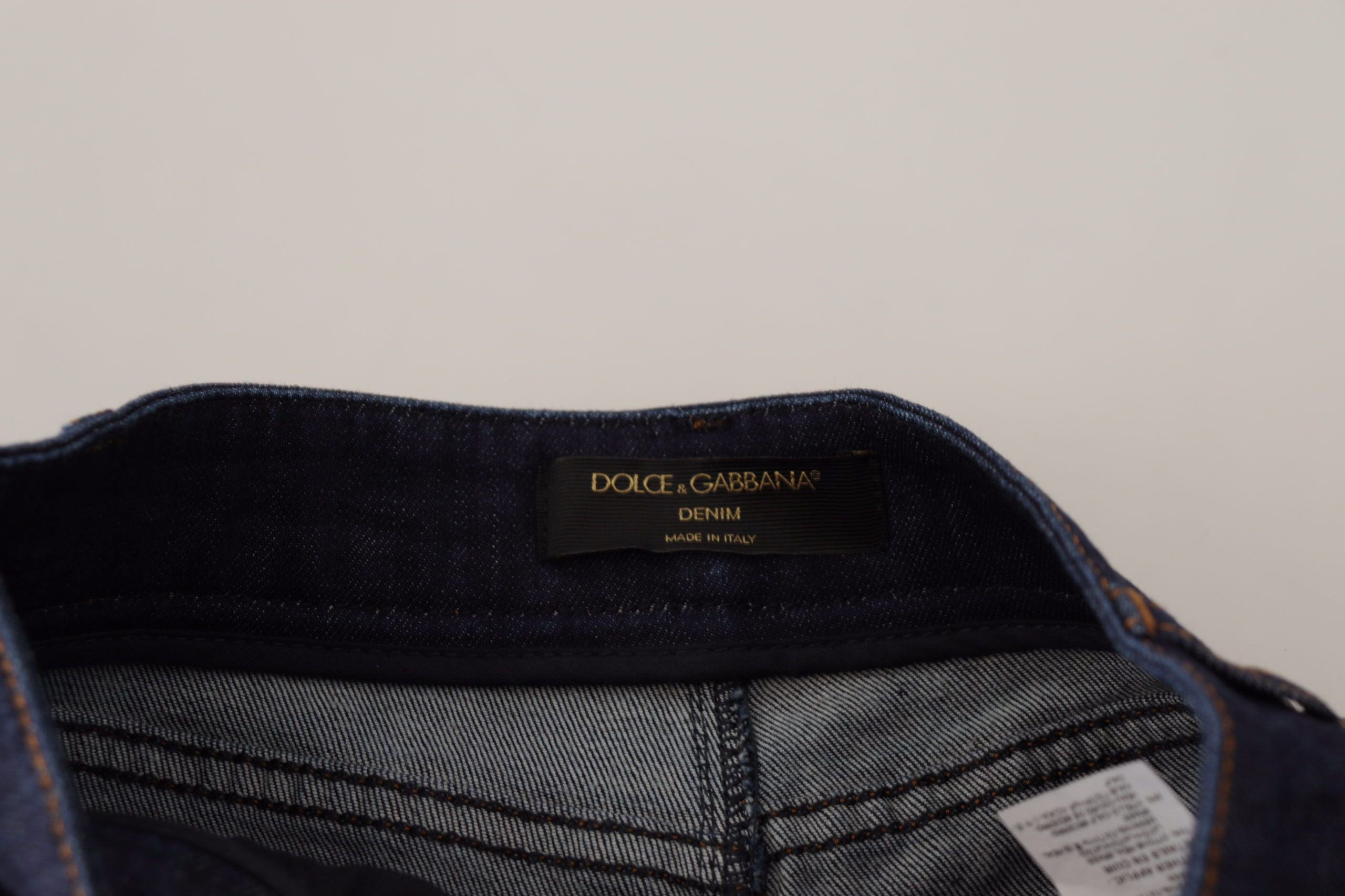 Dolce & Gabbana Blue Denim Stretch Crystal Hot Pants Shorts - Whispers Of Wisdom Clothing