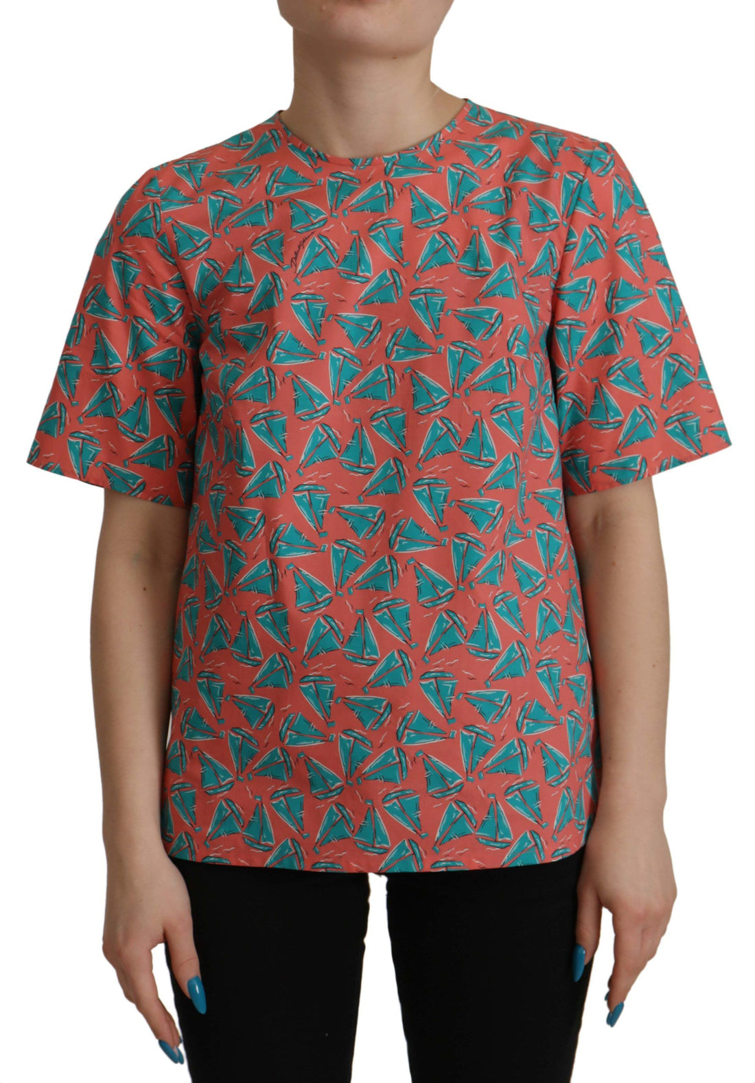 Dolce & Gabbana Pink Sail Boat Print Cotton T-shirt - Whispers Of Wisdom Clothing