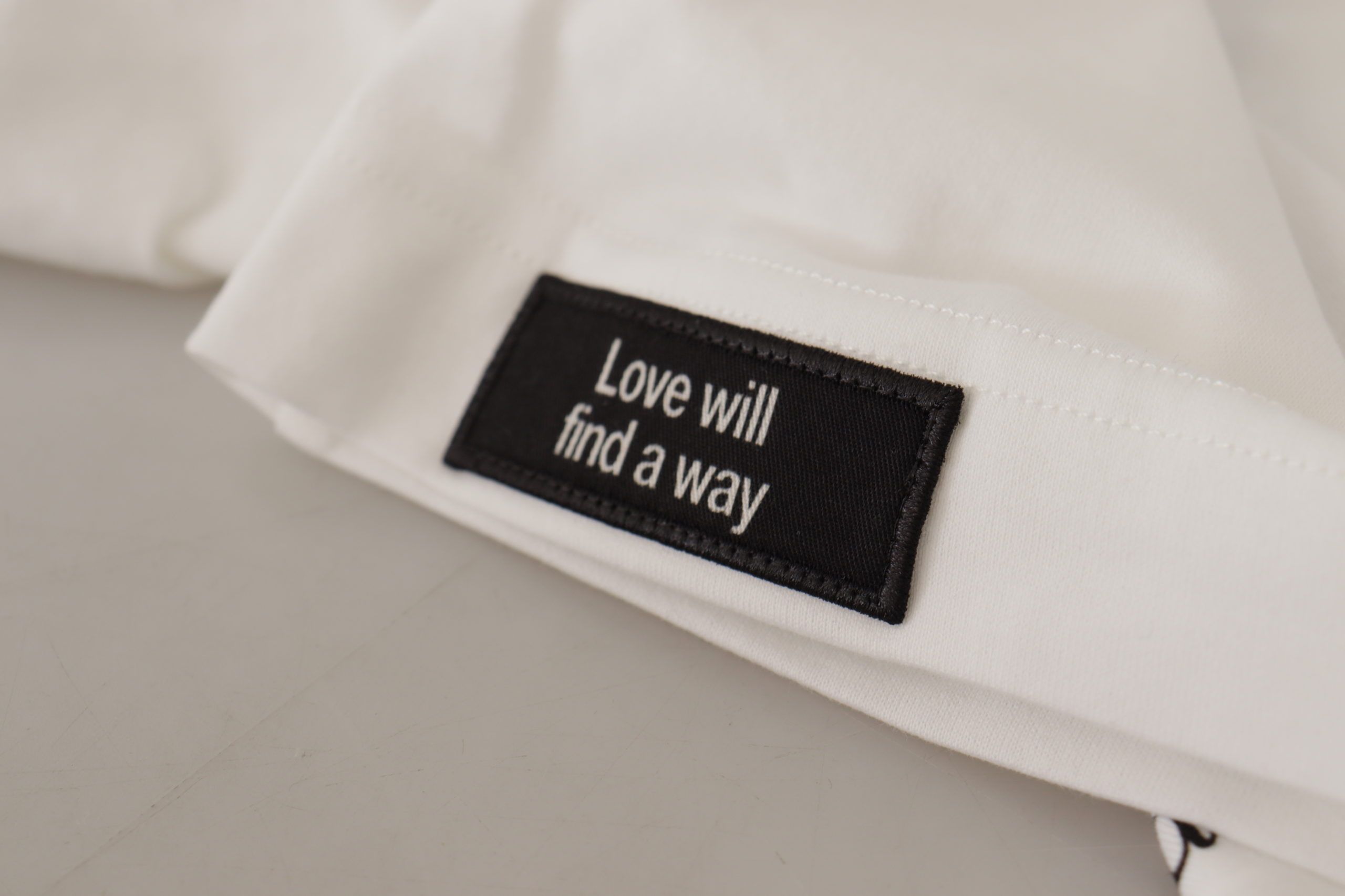 Dolce & Gabbana White Black Roses Crewneck Cotton  T-shirt - Whispers Of Wisdom Clothing