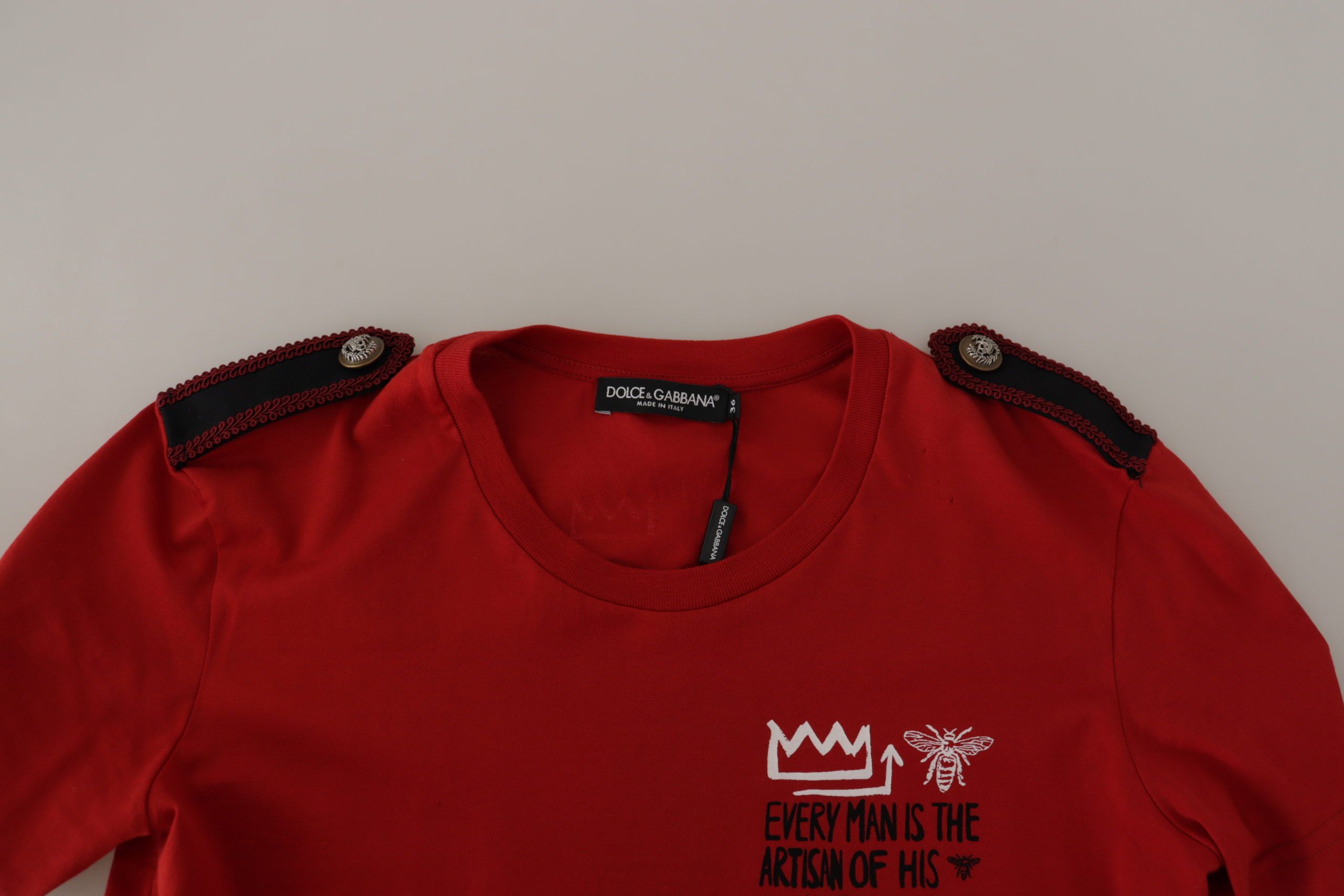 Dolce & Gabbana Red Amor Vincit Omnia Crewneck T-shirt - Whispers Of Wisdom Clothing