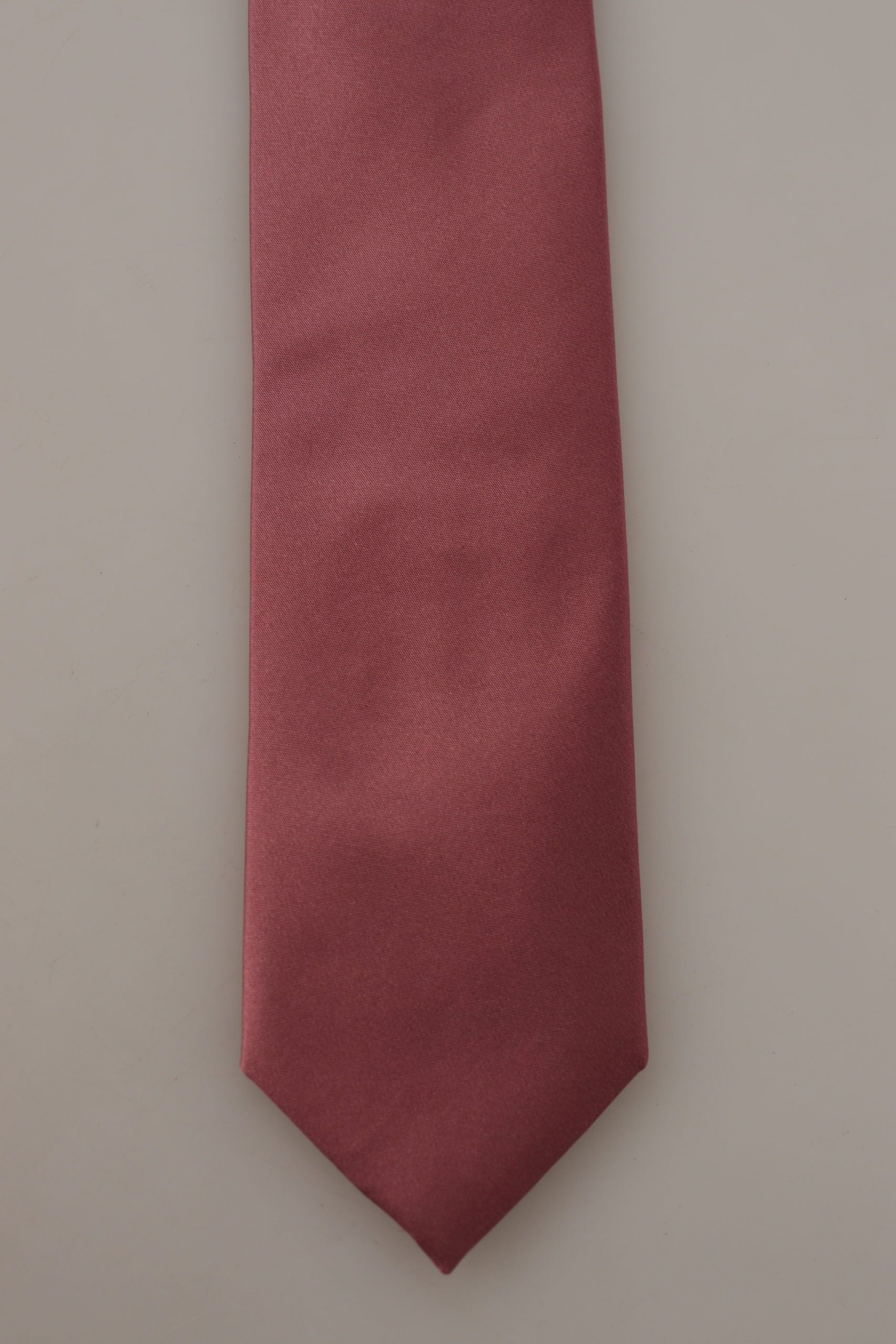 Dolce & Gabbana Pink Solid Print Silk Adjustable Necktie Accessory Tie - Whispers Of Wisdom Clothing