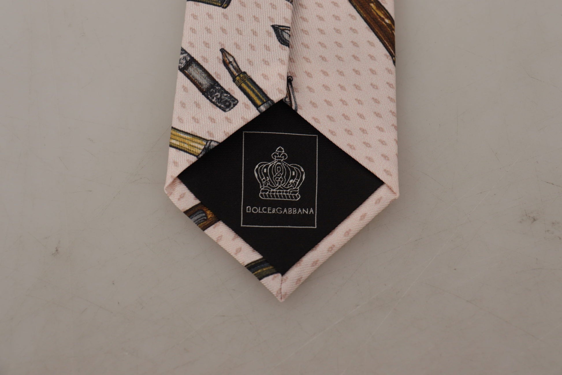 Dolce & Gabbana Pink Pen Dots Print 100% Silk Adjustable Neck Accessory Tie - Whispers Of Wisdom Clothing