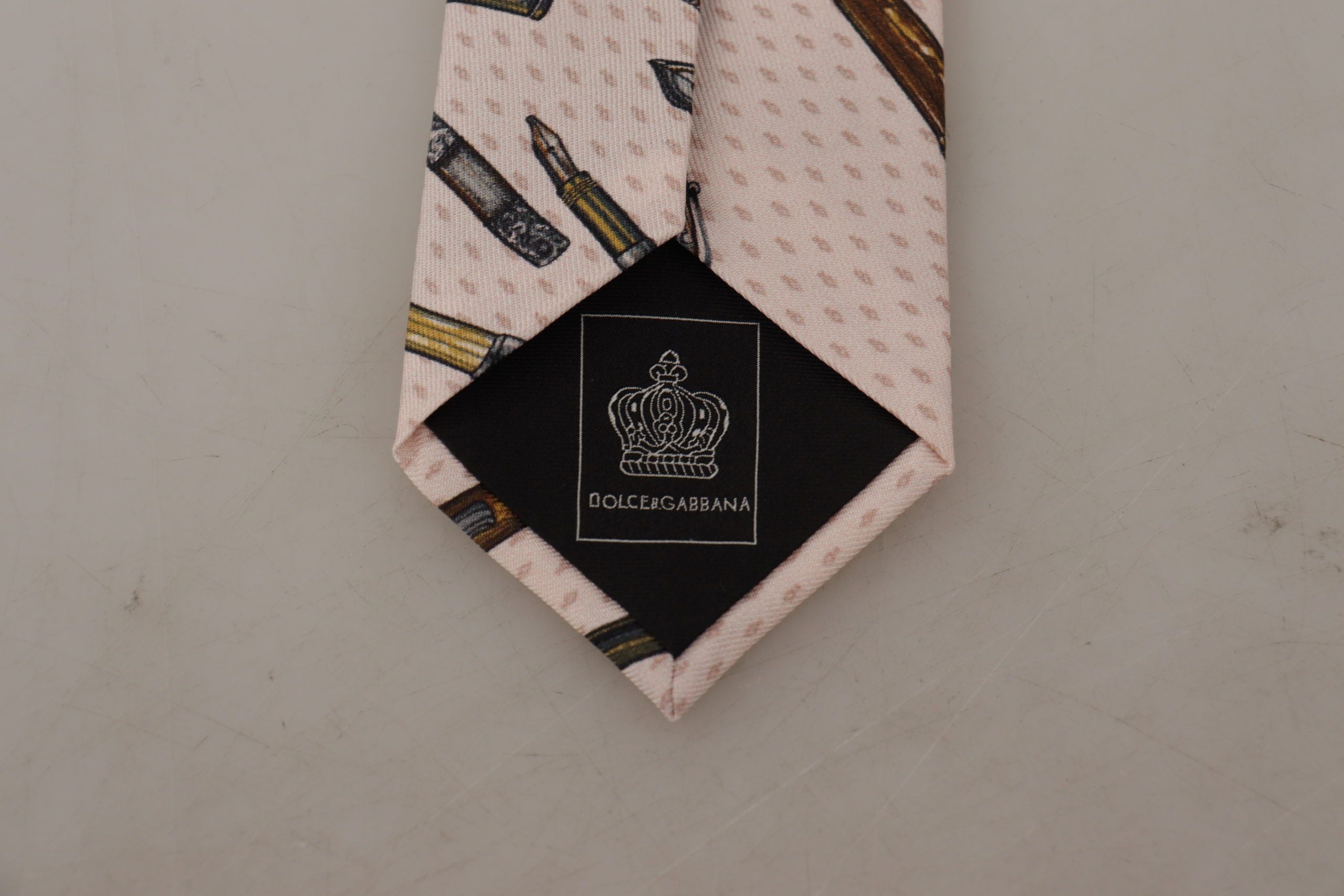 Dolce & Gabbana Pink Pen Dots Print 100% Silk Adjustable Neck Accessory Tie - Whispers Of Wisdom Clothing