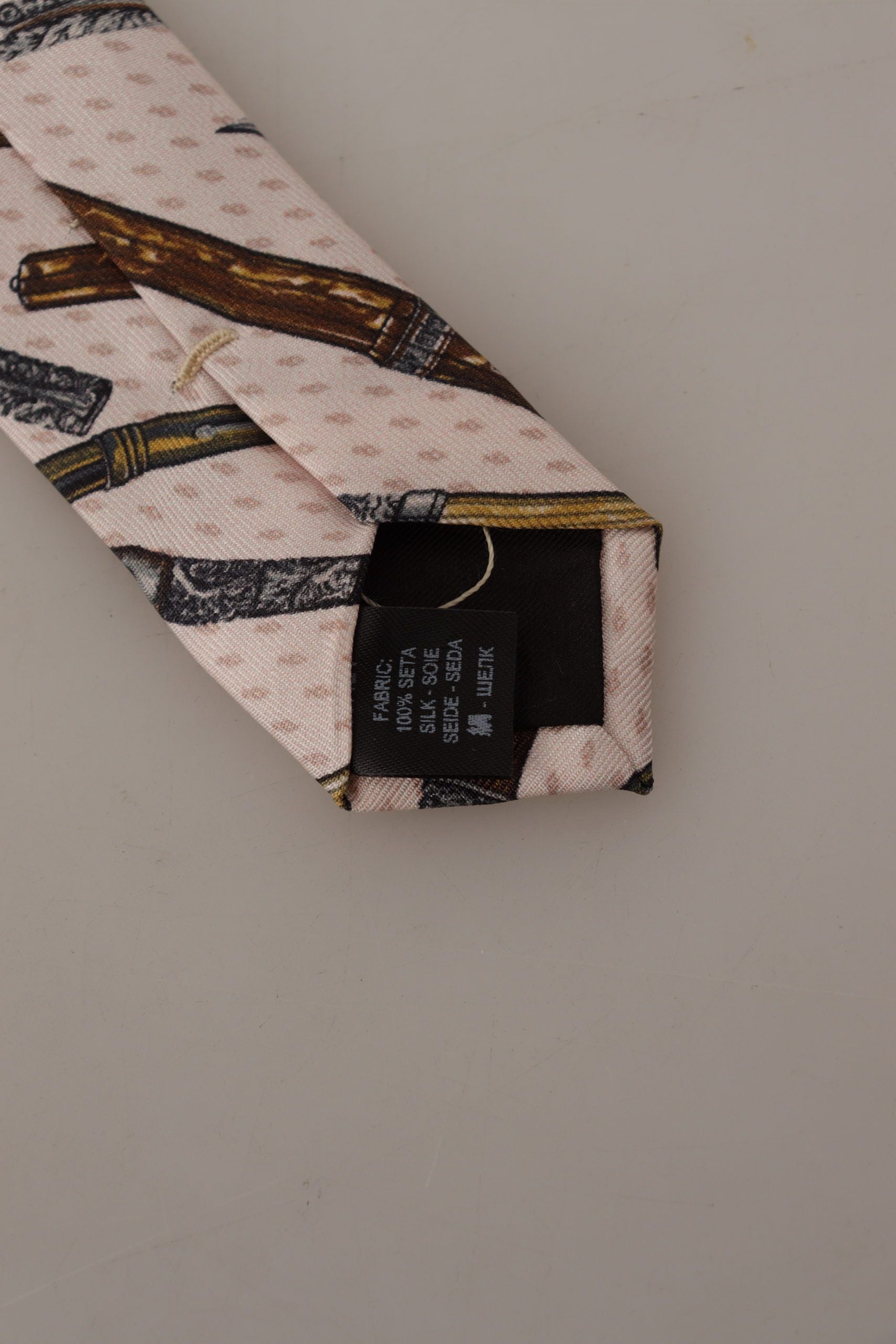 Dolce & Gabbana Pink Pen Dots Print 100% Silk Adjustable Neck Accessory Tie - Whispers Of Wisdom Clothing