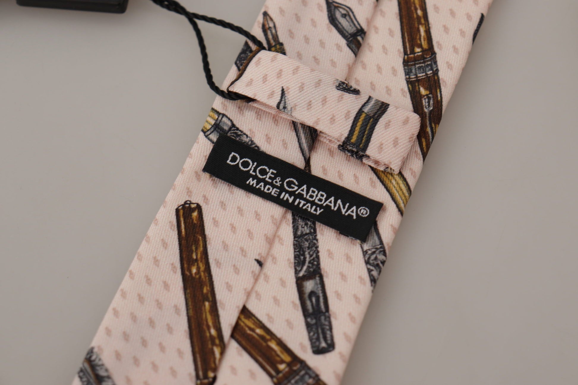 Dolce & Gabbana Pink Pen Dots Print 100% Silk Adjustable Neck Accessory Tie - Whispers Of Wisdom Clothing