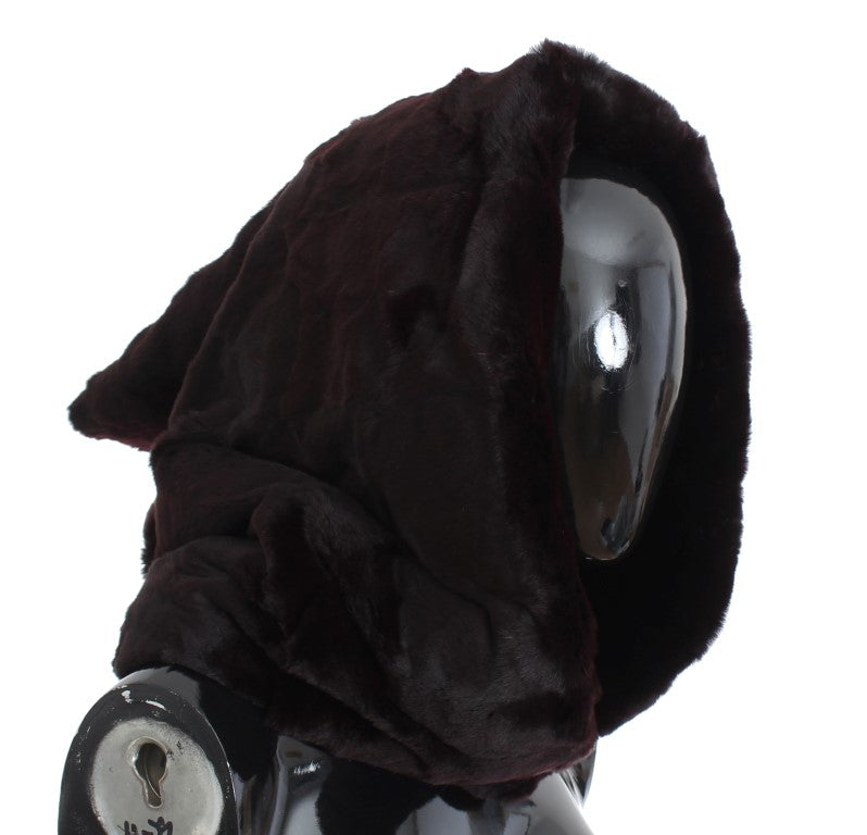 Dolce & Gabbana Purple Weasel Fur Crochet Hood Scarf Hat - Whispers Of Wisdom Clothing