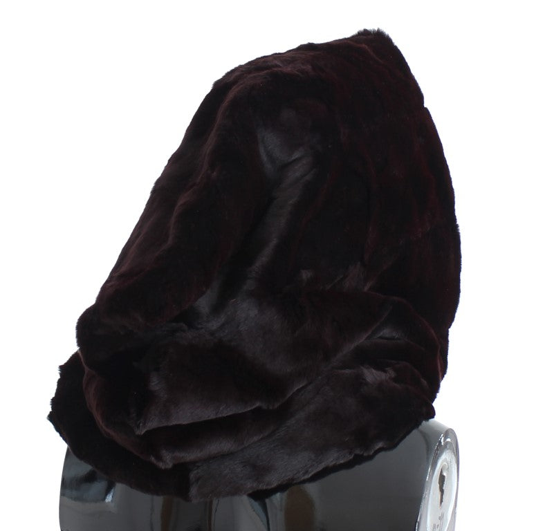 Dolce & Gabbana Purple Weasel Fur Crochet Hood Scarf Hat - Whispers Of Wisdom Clothing
