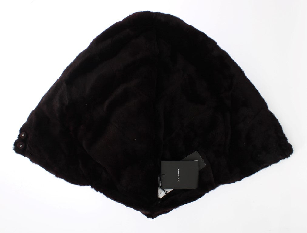 Dolce & Gabbana Purple Weasel Fur Crochet Hood Scarf Hat - Whispers Of Wisdom Clothing