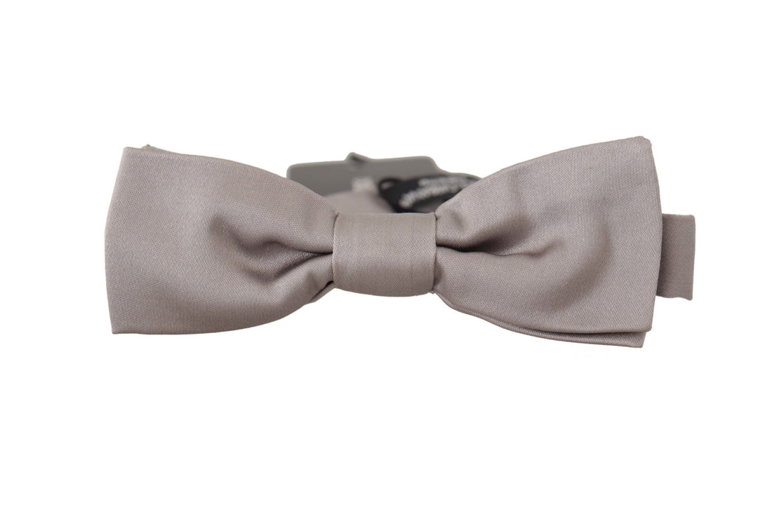 Dolce & Gabbana Silver 100% Silk Slim Adjustable Neck Papillon Tie - Whispers Of Wisdom Clothing