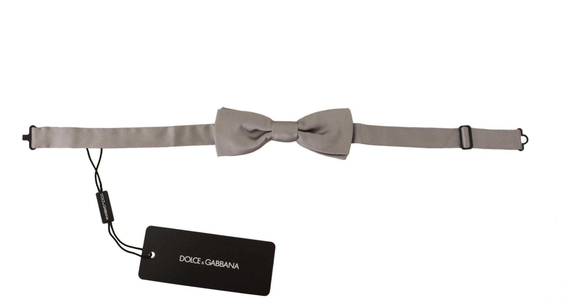 Dolce & Gabbana Silver 100% Silk Slim Adjustable Neck Papillon Tie - Whispers Of Wisdom Clothing