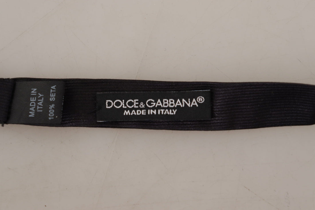 Dolce & Gabbana Black 100% Silk Adjustable Neck Papillon Tie