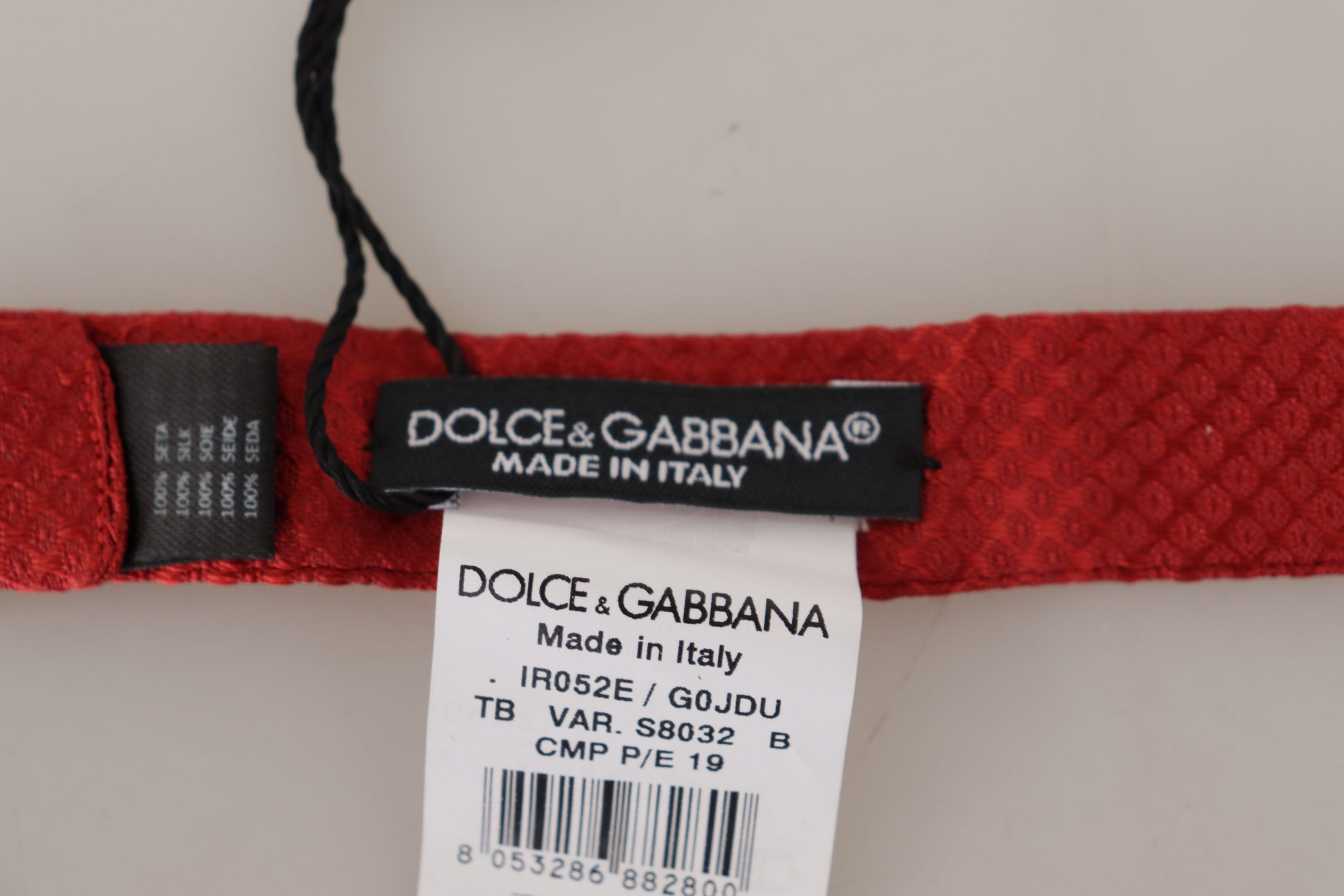 Dolce & Gabbana Red 100% Silk Adjustable Neck Papillon Tie - Whispers Of Wisdom Clothing