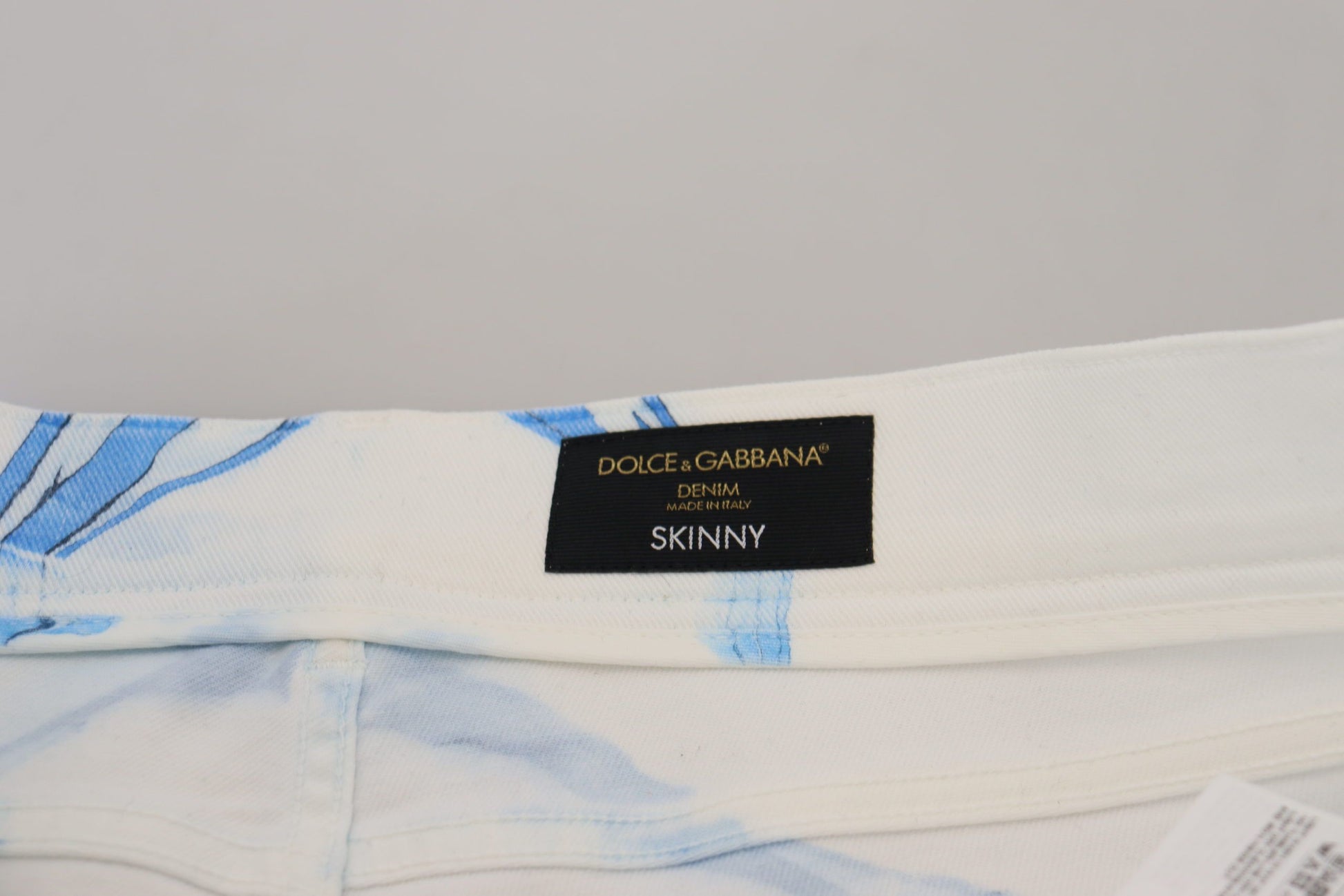 Dolce & Gabbana White Blue Denim Cotton Jeans Stretch Skinny Fit Pant - Whispers Of Wisdom Clothing
