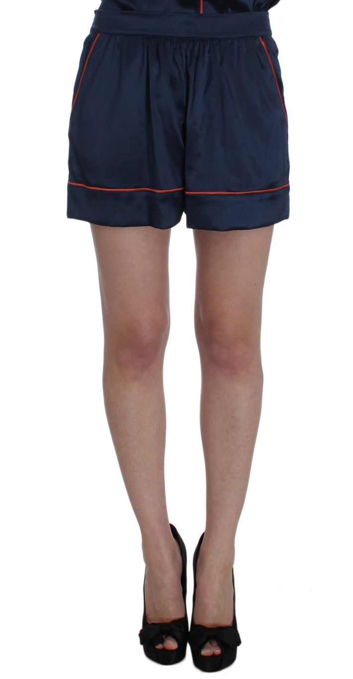 Dolce & Gabbana Blue Silk Stretch Sleepwear Shorts - Whispers Of Wisdom Clothing