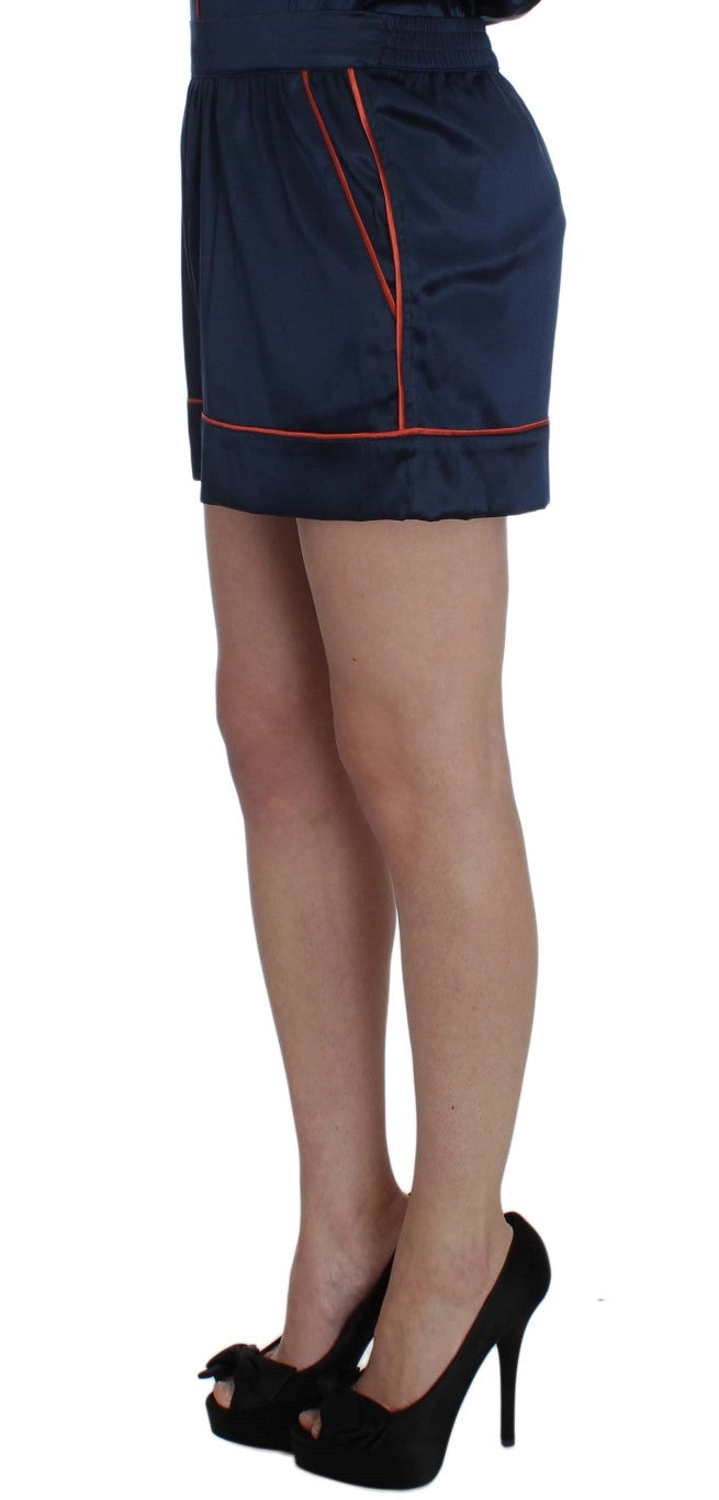 Dolce & Gabbana Blue Silk Stretch Sleepwear Shorts - Whispers Of Wisdom Clothing