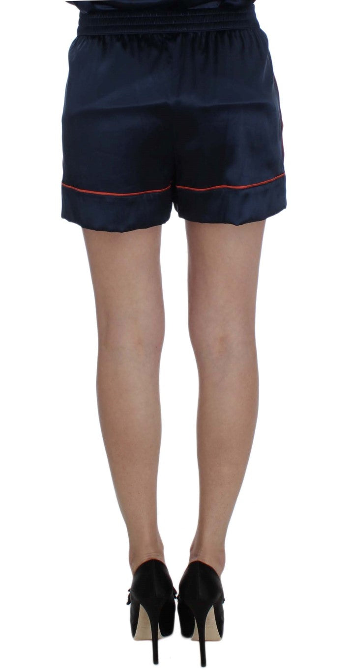 Dolce & Gabbana Blue Silk Stretch Sleepwear Shorts - Whispers Of Wisdom Clothing
