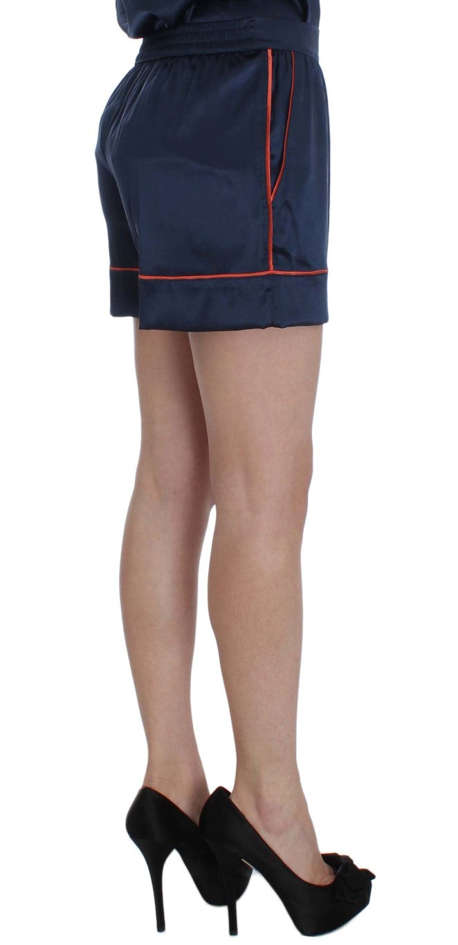 Dolce & Gabbana Blue Silk Stretch Sleepwear Shorts - Whispers Of Wisdom Clothing