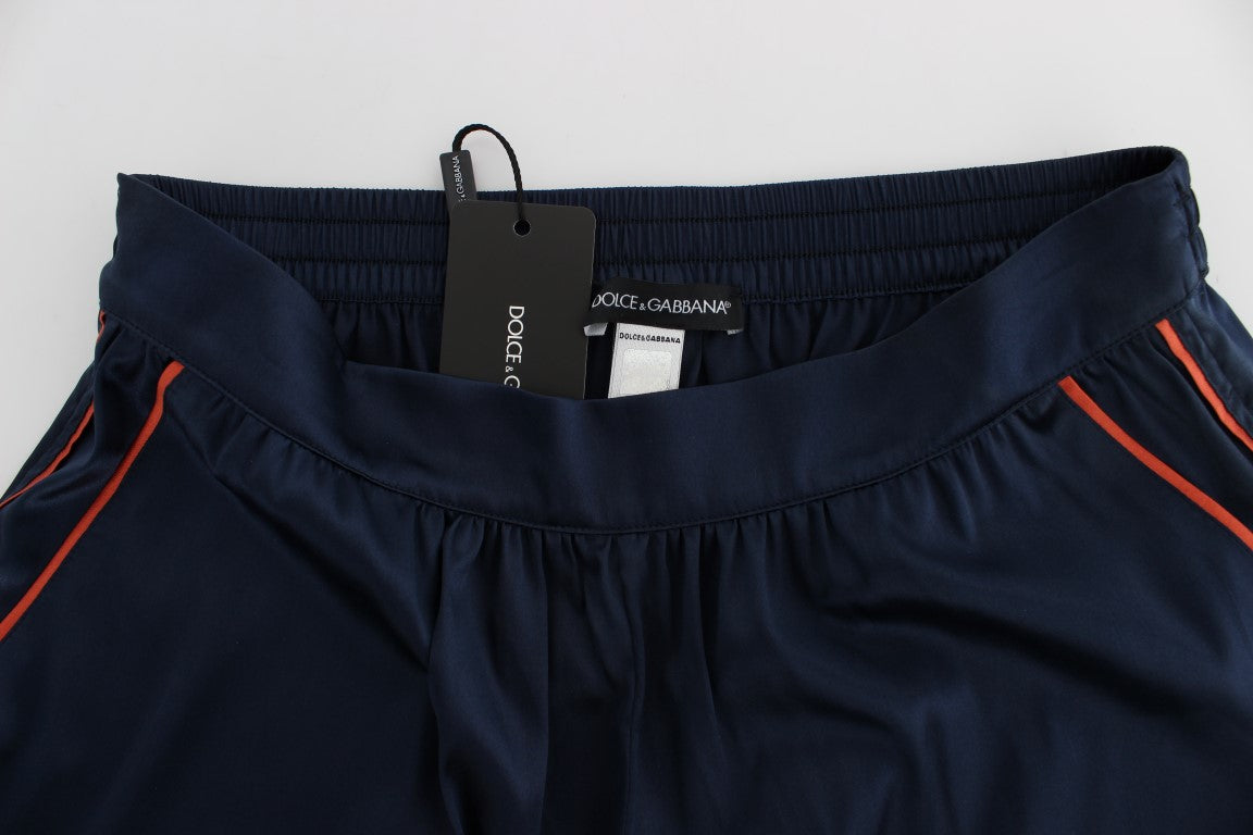 Dolce & Gabbana Blue Silk Stretch Sleepwear Shorts - Whispers Of Wisdom Clothing