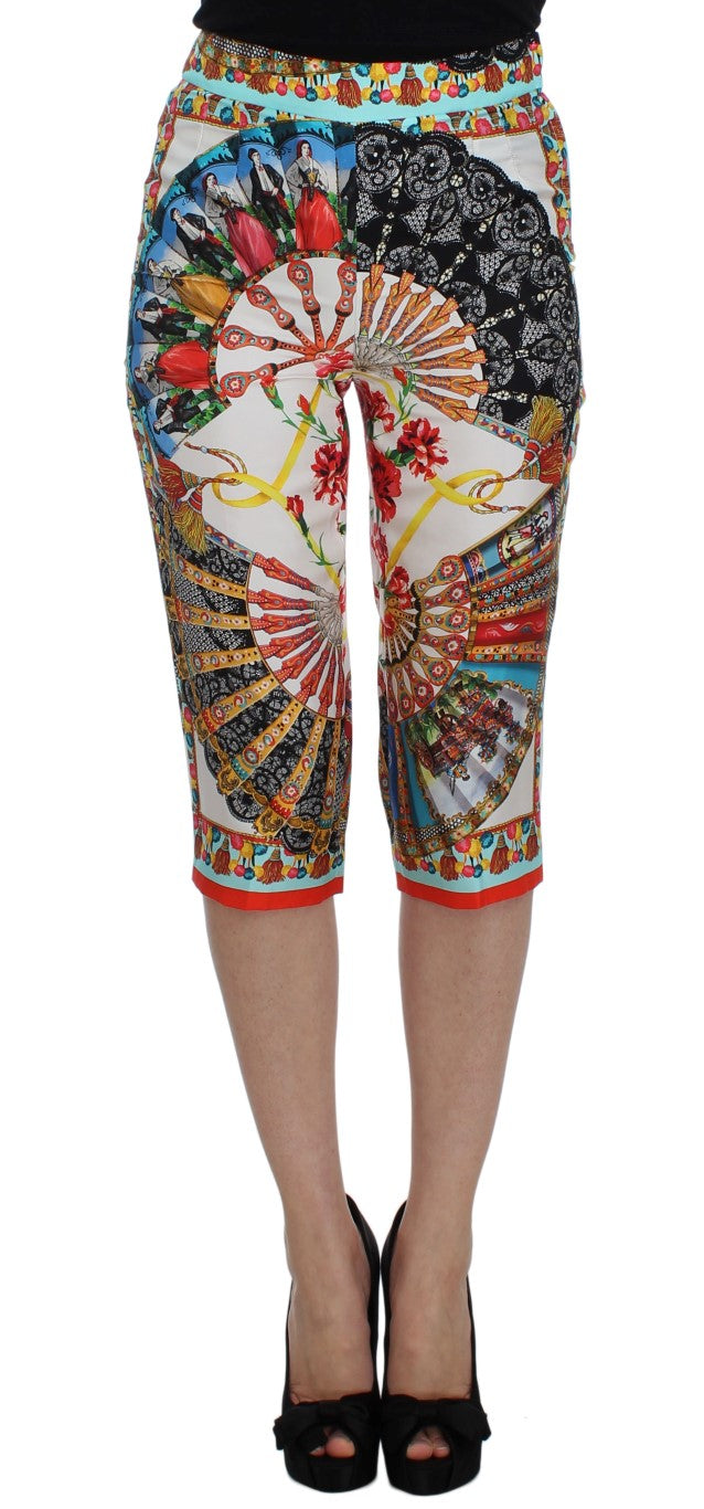 Dolce & Gabbana Multicolor Majolica Sicily Silk Pants - Whispers Of Wisdom Clothing