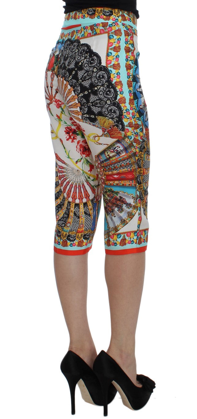 Dolce & Gabbana Multicolor Majolica Sicily Silk Pants - Whispers Of Wisdom Clothing
