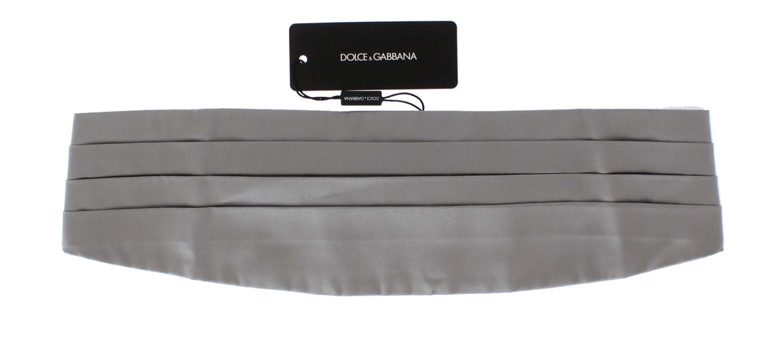 Dolce & Gabbana Silver Wide Belt Silk Cummerbund - Whispers Of Wisdom Clothing