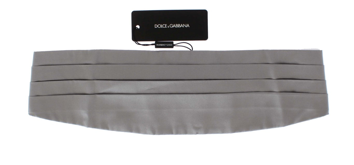 Dolce & Gabbana Silver Wide Belt Silk Cummerbund - Whispers Of Wisdom Clothing