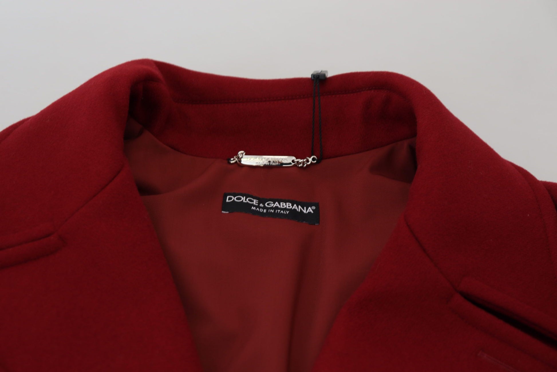 Dolce & Gabbana Red Wool Double Breasted Coat Jacket - Whispers Of Wisdom Clothing