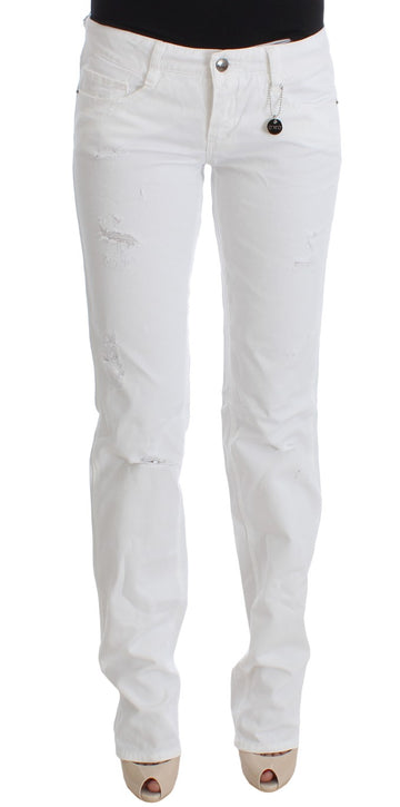 Costume National White Cotton Slim Fit Denim Bootcut Jeans - Whispers Of Wisdom Clothing