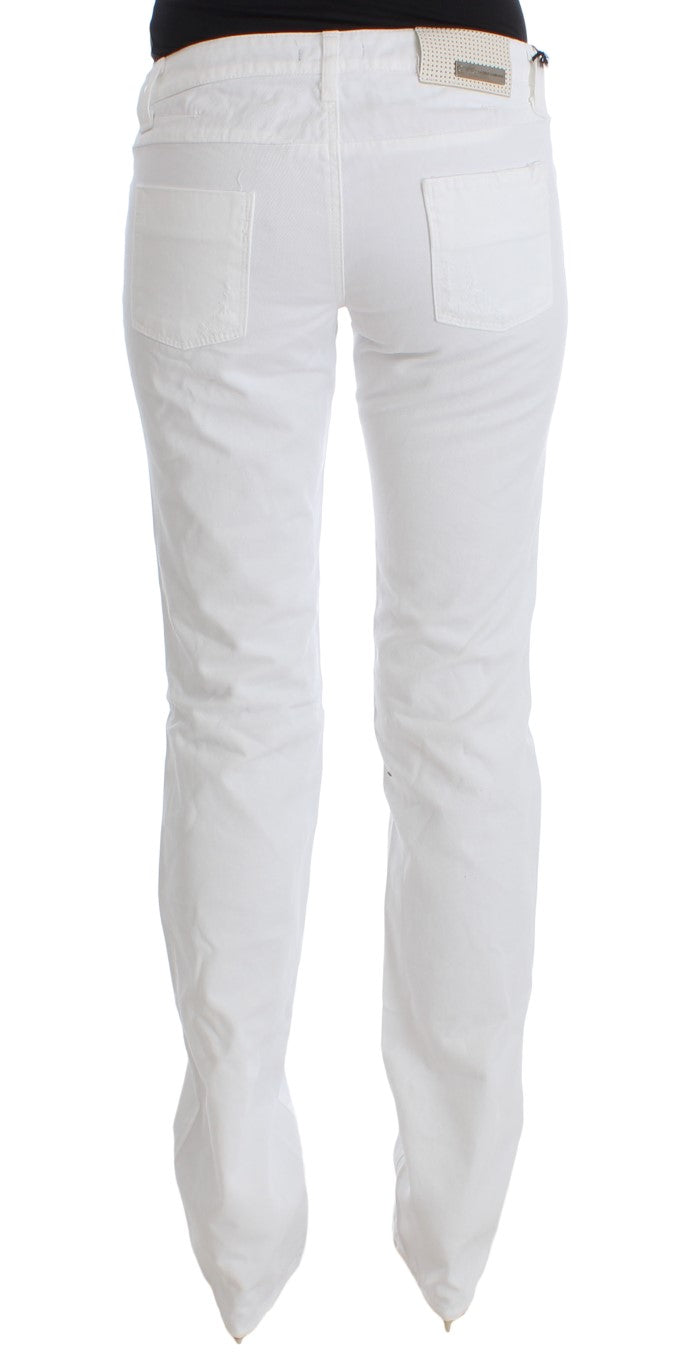 Costume National White Cotton Slim Fit Denim Bootcut Jeans - Whispers Of Wisdom Clothing