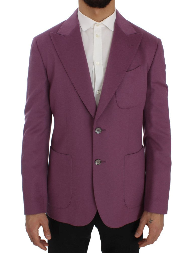 Dolce & Gabbana Purple Cashmere Slim Fit Blazer Jacket - Whispers Of Wisdom Clothing