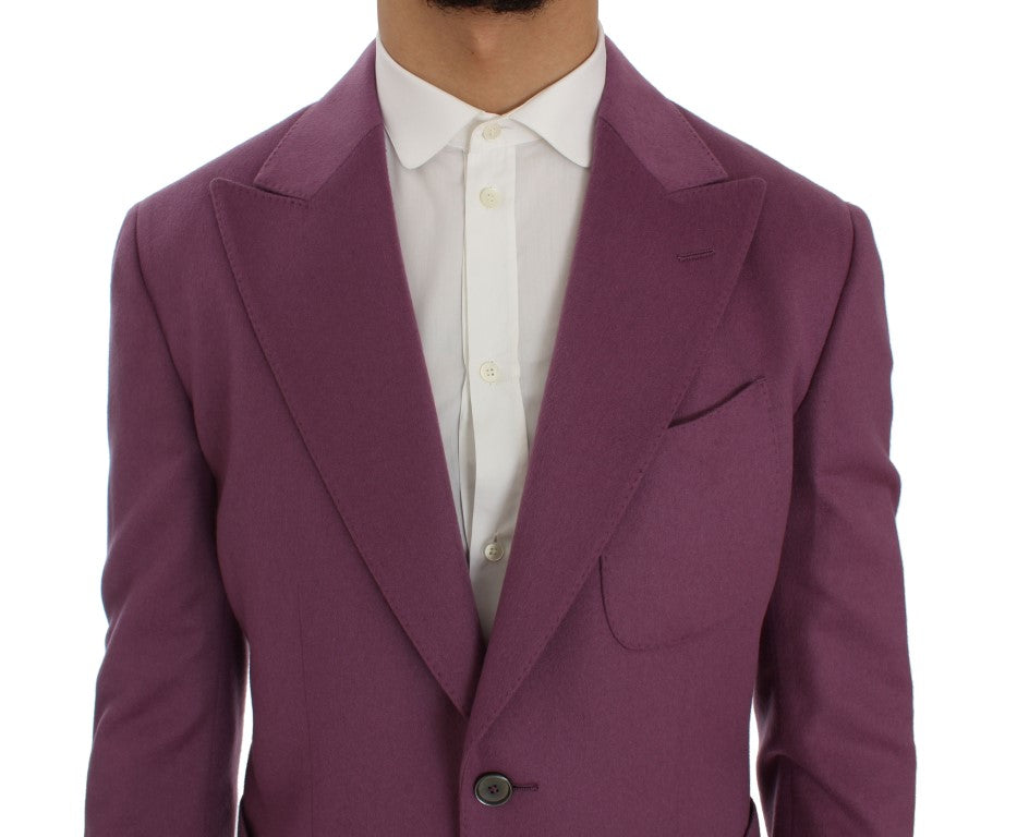 Dolce & Gabbana Purple Cashmere Slim Fit Blazer Jacket - Whispers Of Wisdom Clothing