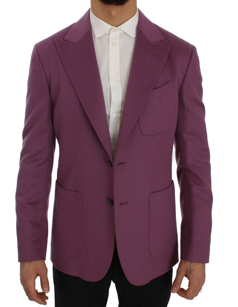 Dolce & Gabbana Purple Cashmere Slim Fit Blazer Jacket - Whispers Of Wisdom Clothing