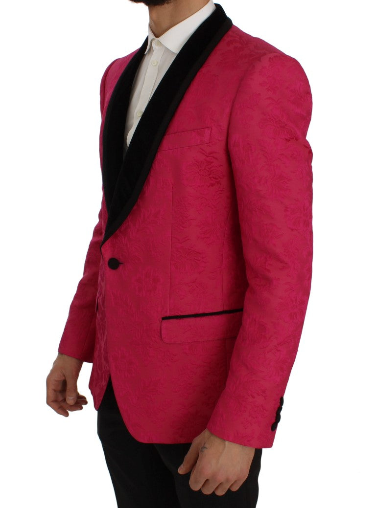 Dolce & Gabbana Pink Floral Brocade Slim Blazer Jacket - Whispers Of Wisdom Clothing