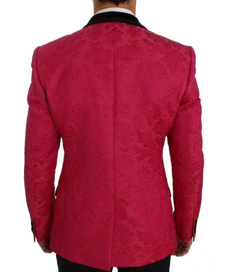 Dolce & Gabbana Pink Floral Brocade Slim Blazer Jacket - Whispers Of Wisdom Clothing